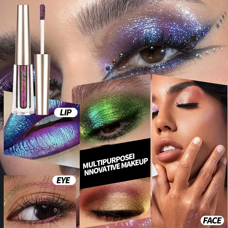 Chameleon EyeshadowsDiamond Glitter Liquid Eyeshadow StickHighly Pigmented Metallic Shimmering Long Lasting Shine All Makeup