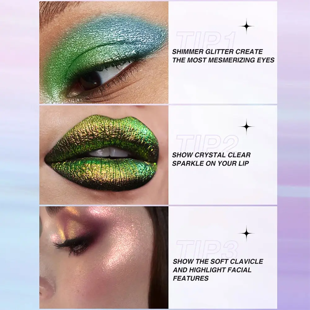 Chameleon EyeshadowsDiamond Glitter Liquid Eyeshadow StickHighly Pigmented Metallic Shimmering Long Lasting Shine All Makeup