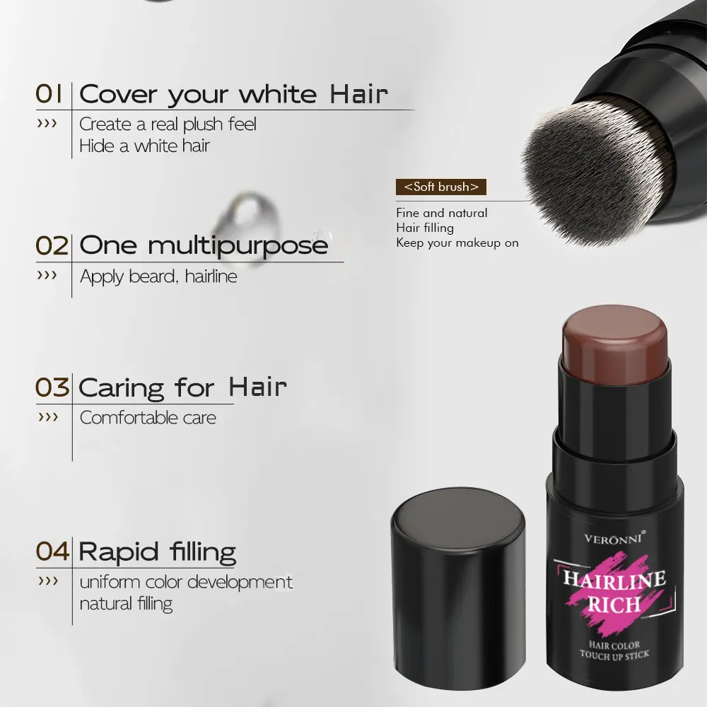 5 Colors Waterproof Hairline Concealer Stick-Instant Cover Gray Hair, Natural Looking, Sweat-Proof&Long Lasting for Men & Women