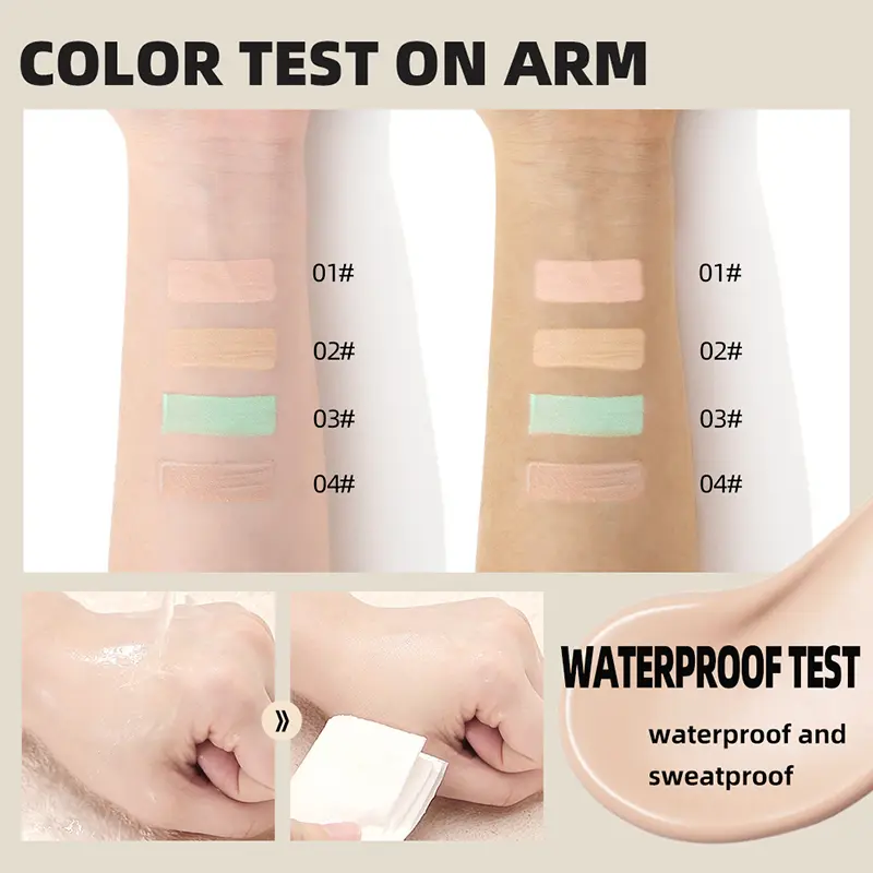 Concealer Liquid Foundation Cover Acne Dark Circles Long Lasting Moisturizing Delicate Concealer Cream Face Makeup 4Color 2024