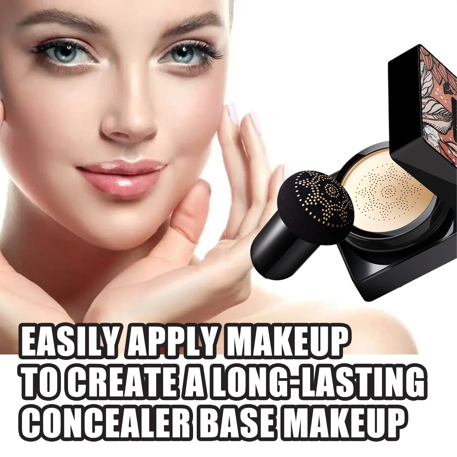 Magic Base with Mushroom Head Bb Cream with Air Cushion Cosmetics Makeup Concealer Full Coverage Natural Moisturizing Foundation