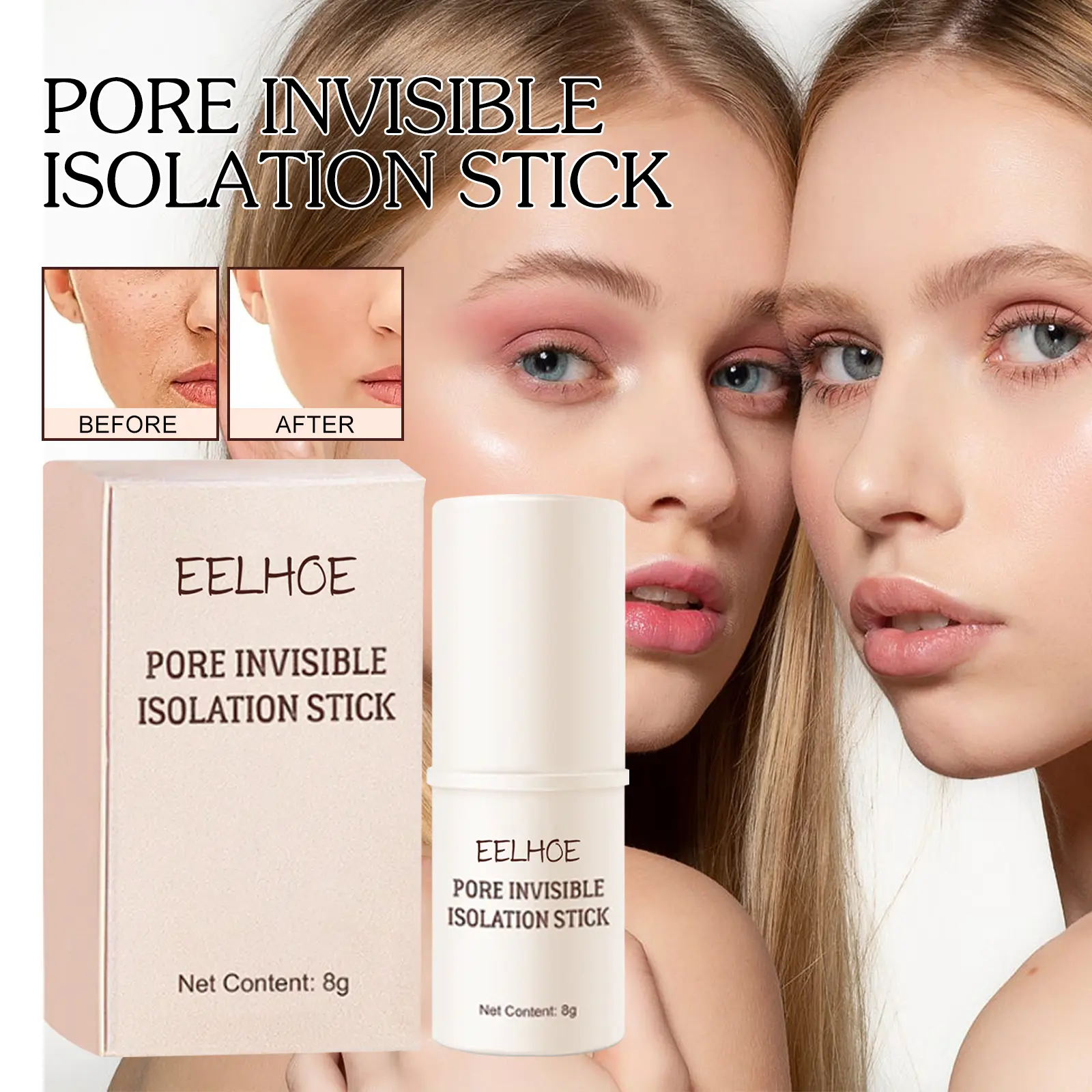 EELHOE Moisturizing Waterproof Face Primer Makeup Base Gel Oil-control Matte Smooth Fine Lines Invisible Pore Isolation Stick