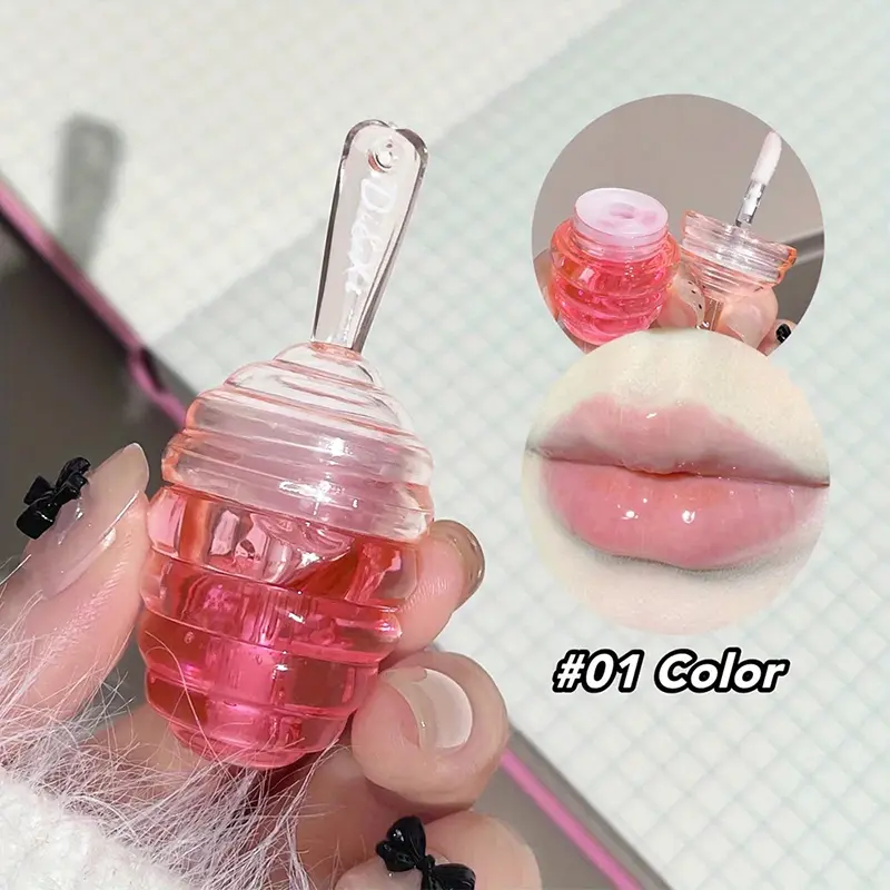 Small Honeypot Lip Oil Moisturizing Fading Lip Water Dudu Lips Waterproof Nonstick 24 Hours Long Lasting Cosmetic Makeup Care
