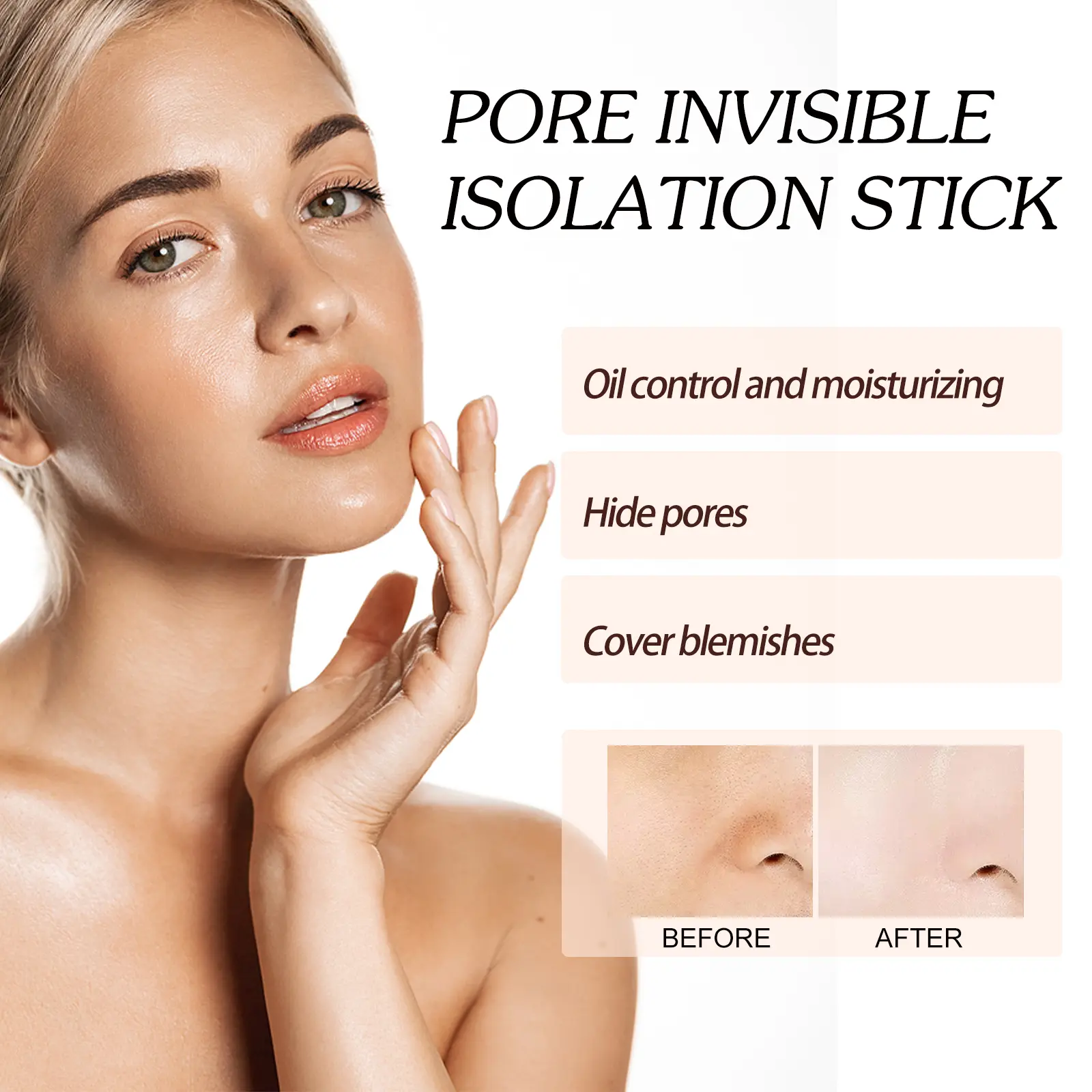 EELHOE Moisturizing Waterproof Face Primer Makeup Base Gel Oil-control Matte Smooth Fine Lines Invisible Pore Isolation Stick