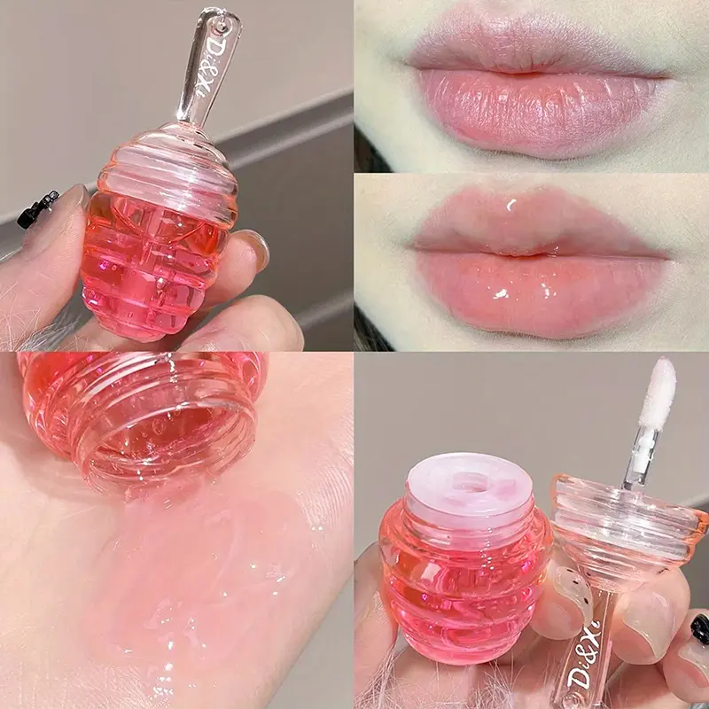 Small Honeypot Lip Oil Moisturizing Fading Lip Water Dudu Lips Waterproof Nonstick 24 Hours Long Lasting Cosmetic Makeup Care