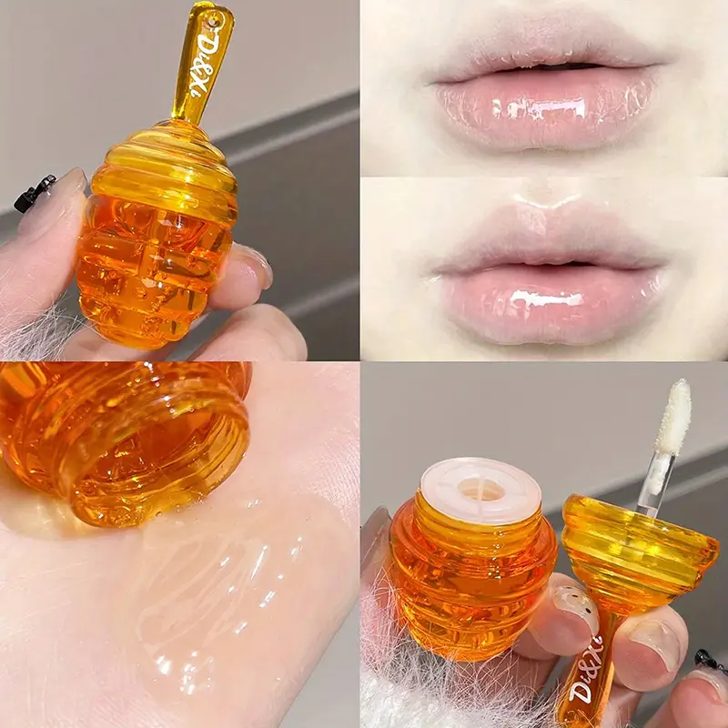 Small Honeypot Lip Oil Moisturizing Fading Lip Water Dudu Lips Waterproof Nonstick 24 Hours Long Lasting Cosmetic Makeup Care
