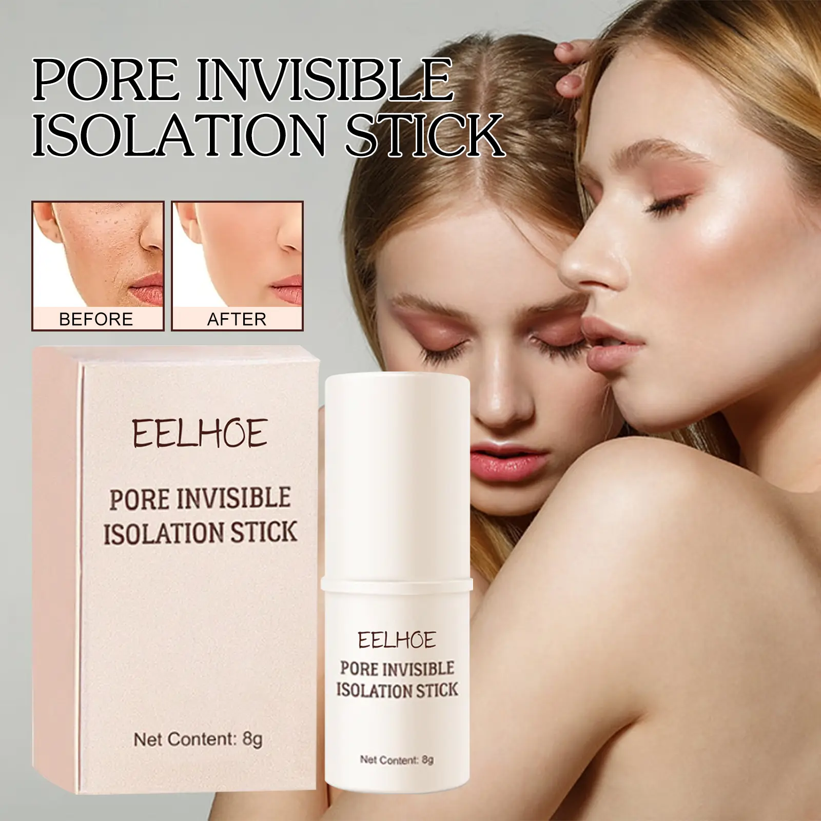 EELHOE Moisturizing Waterproof Face Primer Makeup Base Gel Oil-control Matte Smooth Fine Lines Invisible Pore Isolation Stick