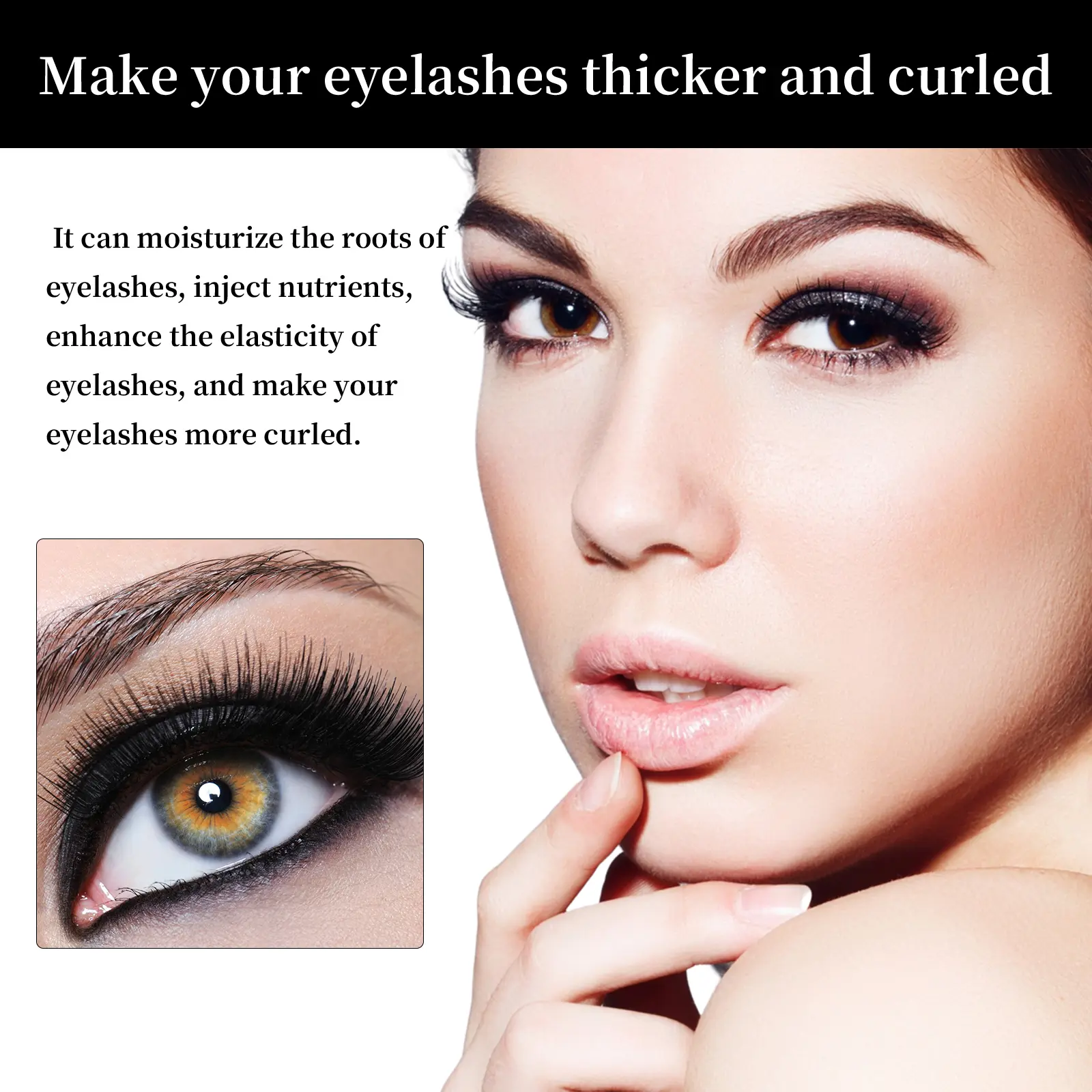 Eelhoe Mascara Promotes Eyelash Growth Lashes Black Gentle Moisturizing Natural Thick Curl Lasting Without Smudding Mascara