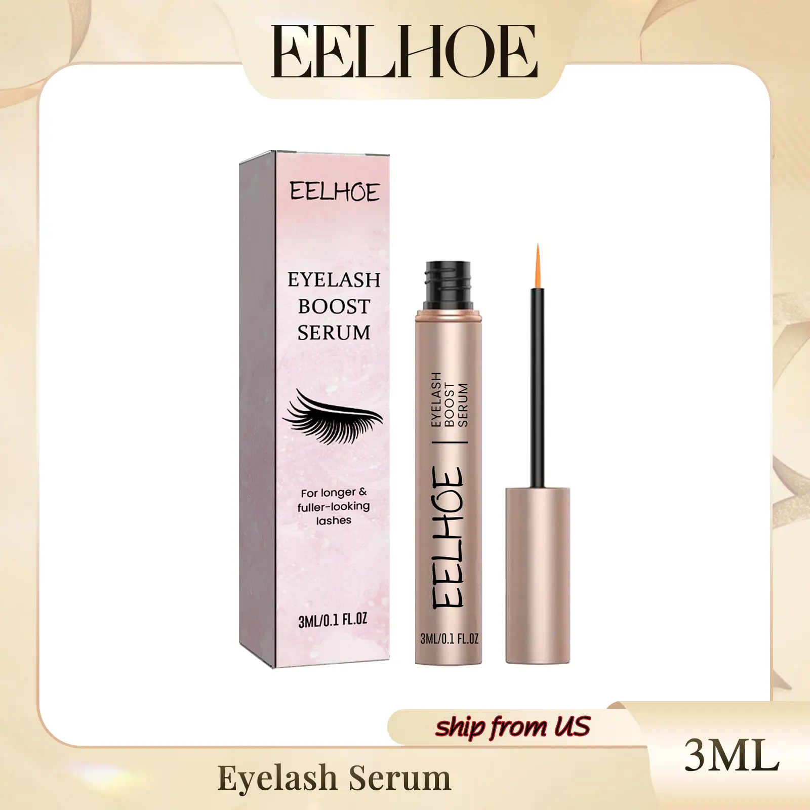 Eelhoe Mascara Promotes Eyelash Growth Lashes Black Gentle Moisturizing Natural Thick Curl Lasting Without Smudding Mascara