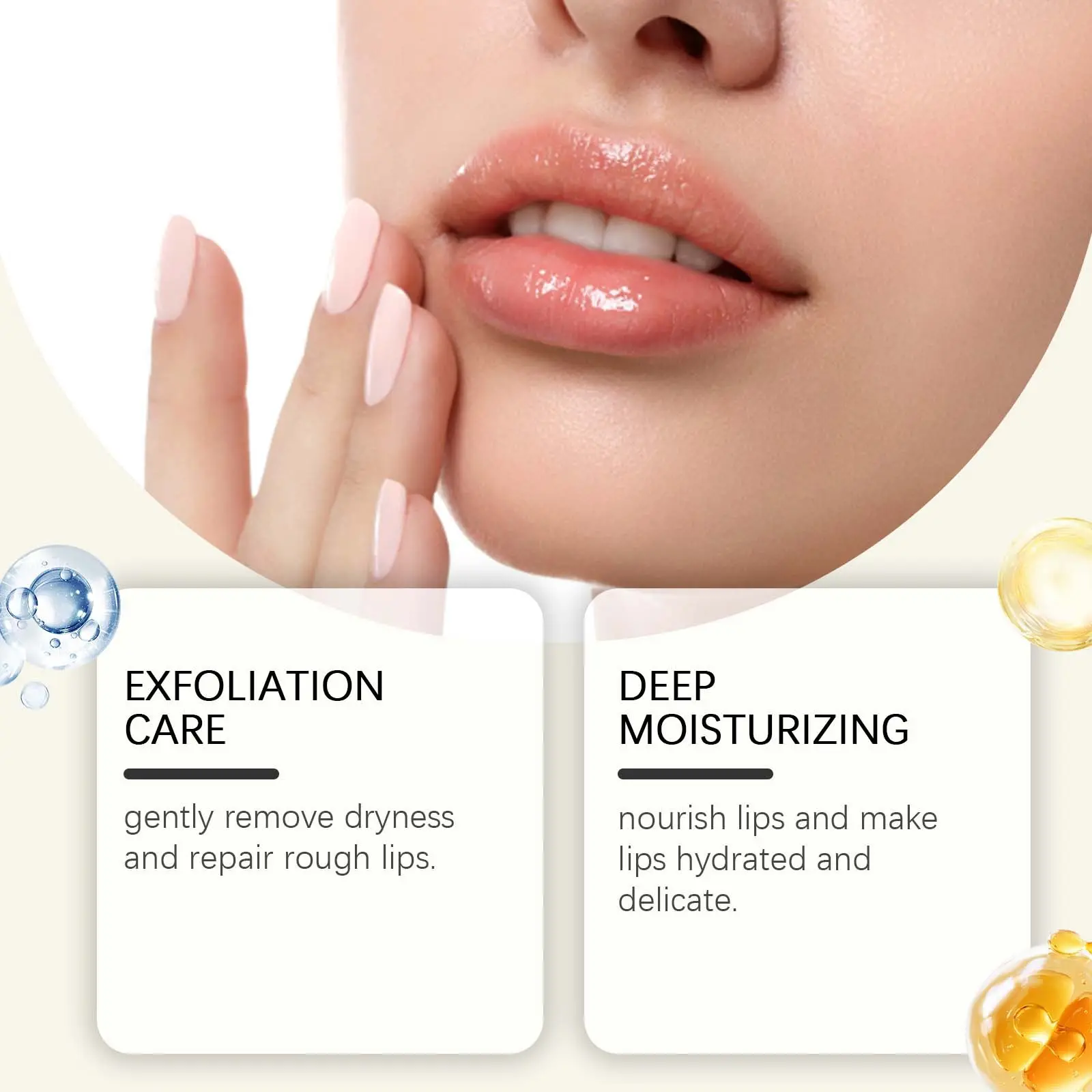 EELHOE Nourishing and Moisturizing Lip Care Kit, Gentle Moisturizing Cleansing Horny Soft Smooth Lip Care
