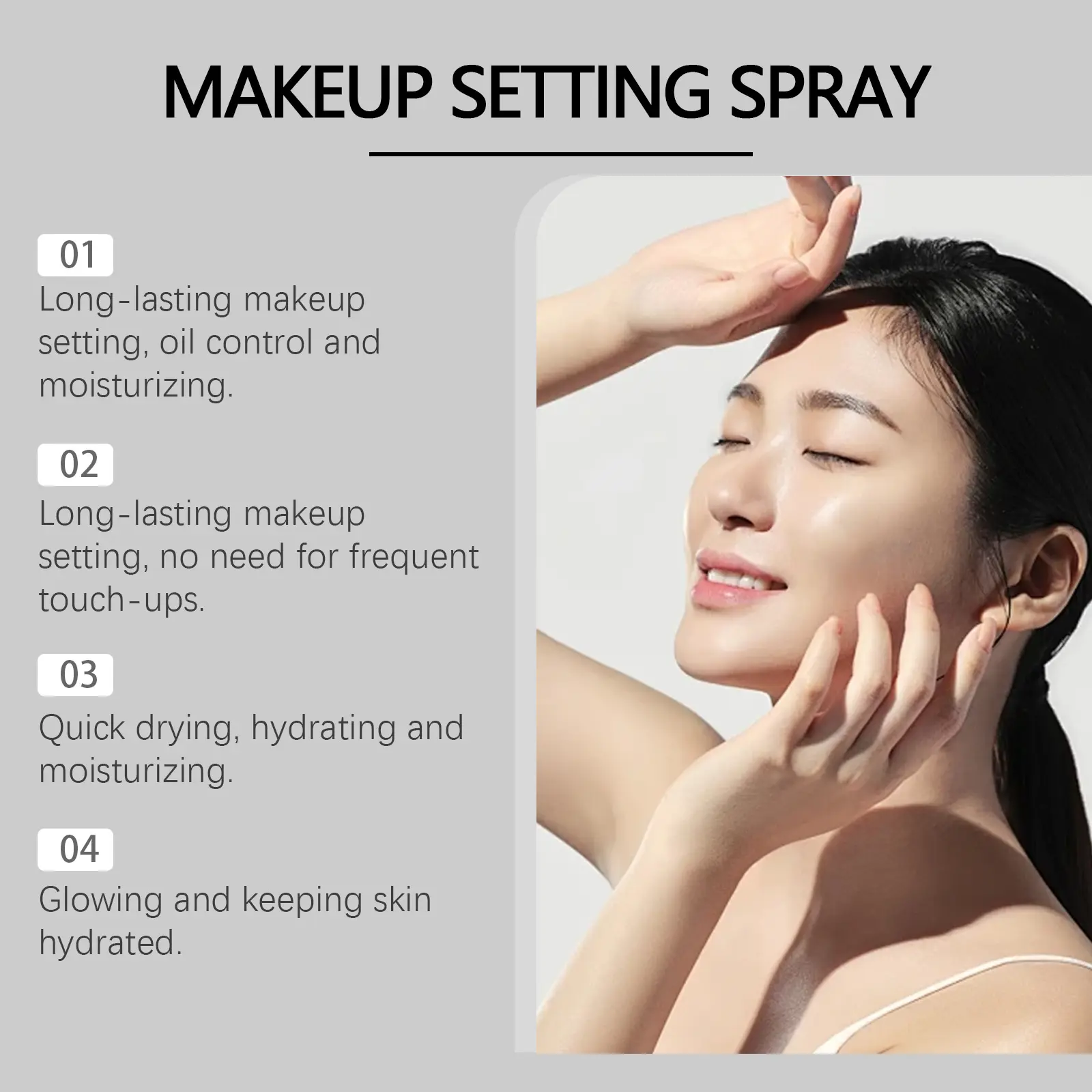 Setting Spray Hyaluronic Acid Antioxidant Oil Control Waterproof Sweatproof Refreshing Matte Finish Fixed Spray Makeup Cosmetics