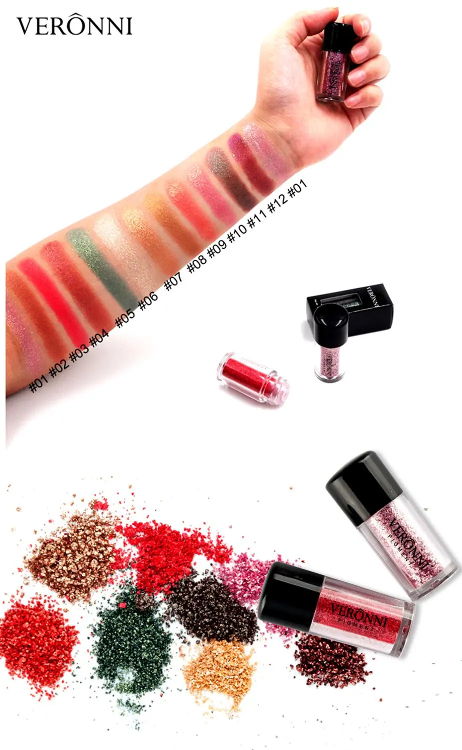 Monochrome Glitter Liquid Eyeshadow Stick Gold Purple Sequins Brighten Silkworm Makeup Highlight Waterproof Shiny Eye Cosmetics