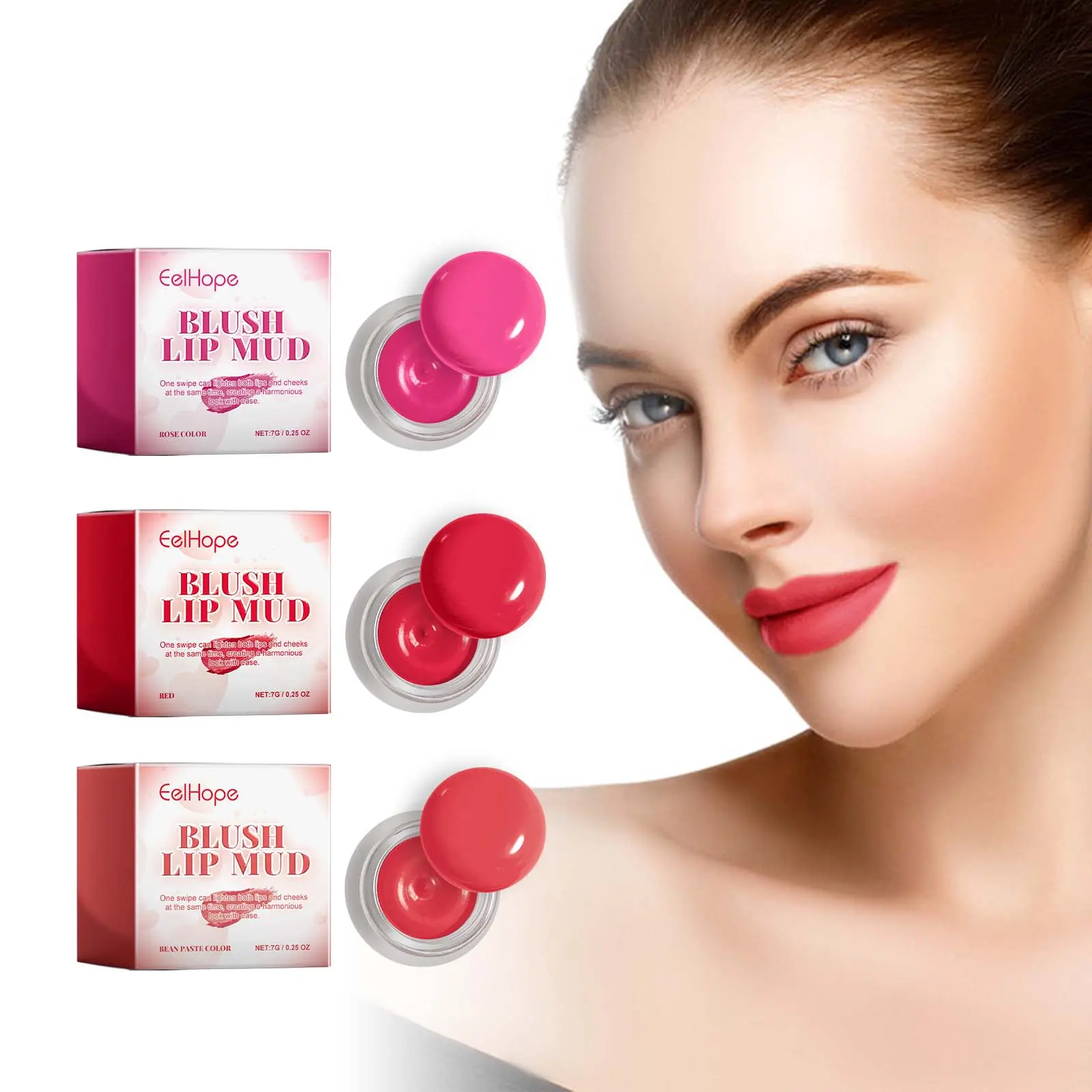 EELHOPE Blush & Lip Gloss is a lightweight, fitting, velvety matte multi-purpose contouring blush