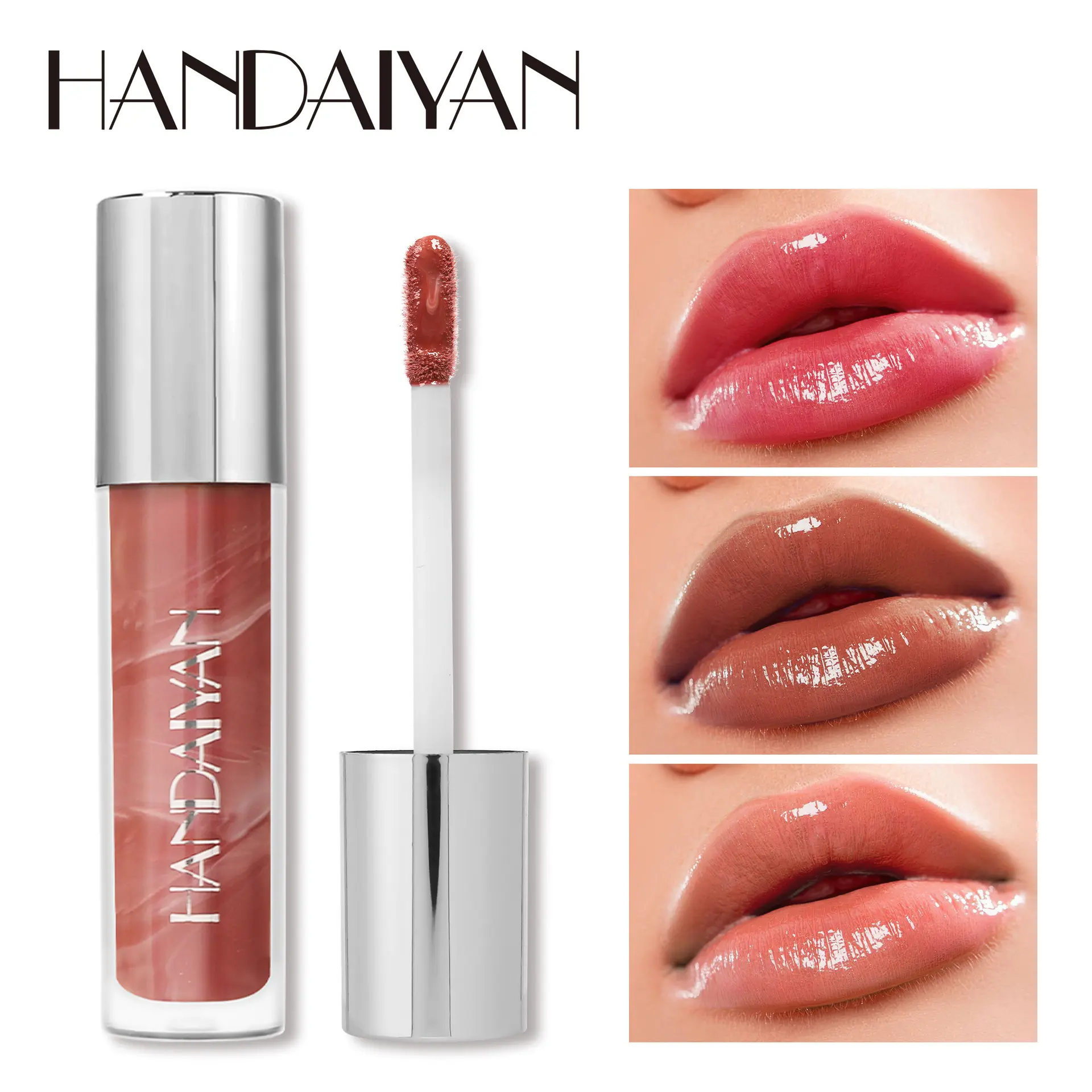 Marble mirror natural three-dimensional Paint light soft mist easycolor lip glaze Moisturizes lips without fading gloss lipstick