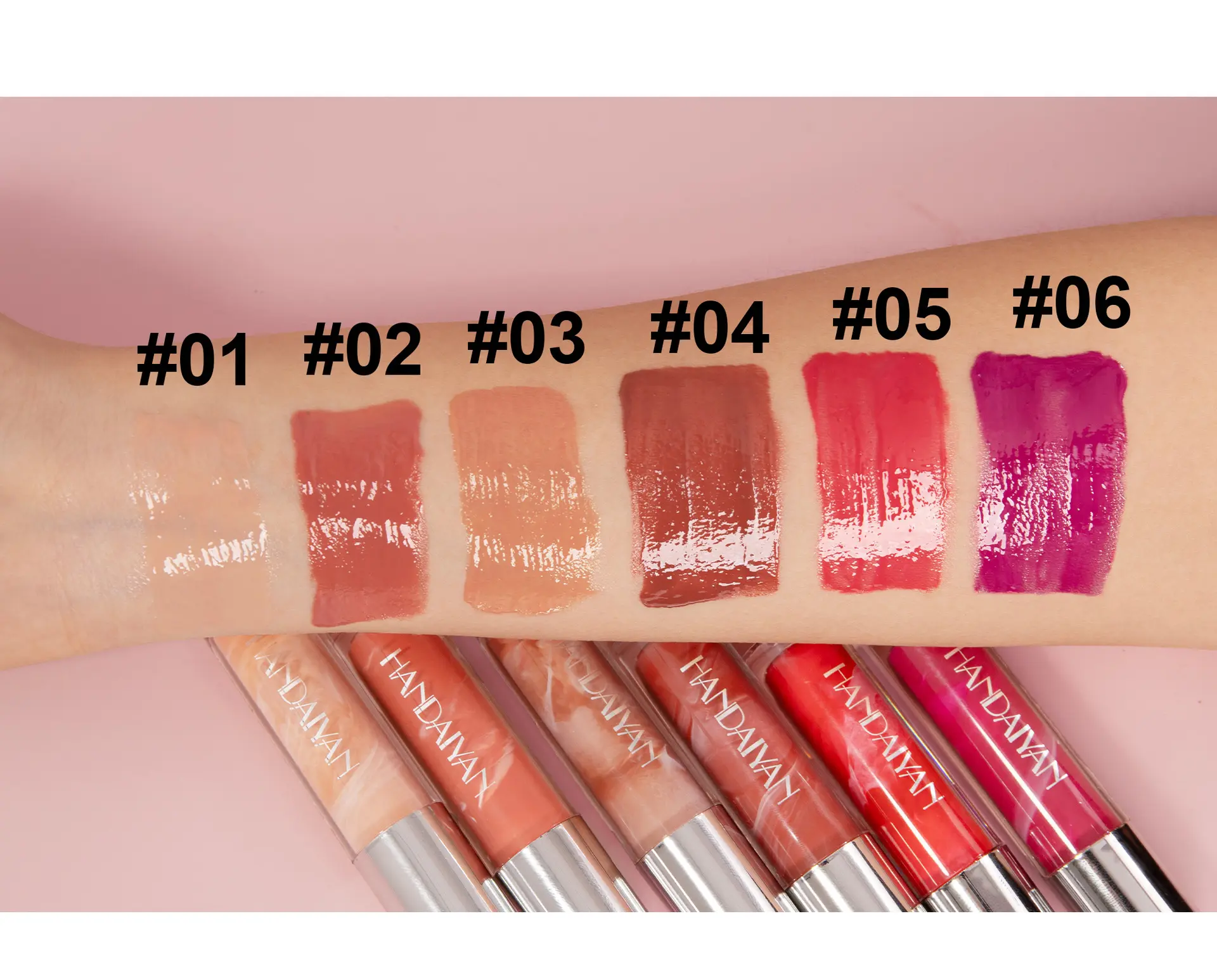 Marble mirror natural three-dimensional Paint light soft mist easycolor lip glaze Moisturizes lips without fading gloss lipstick