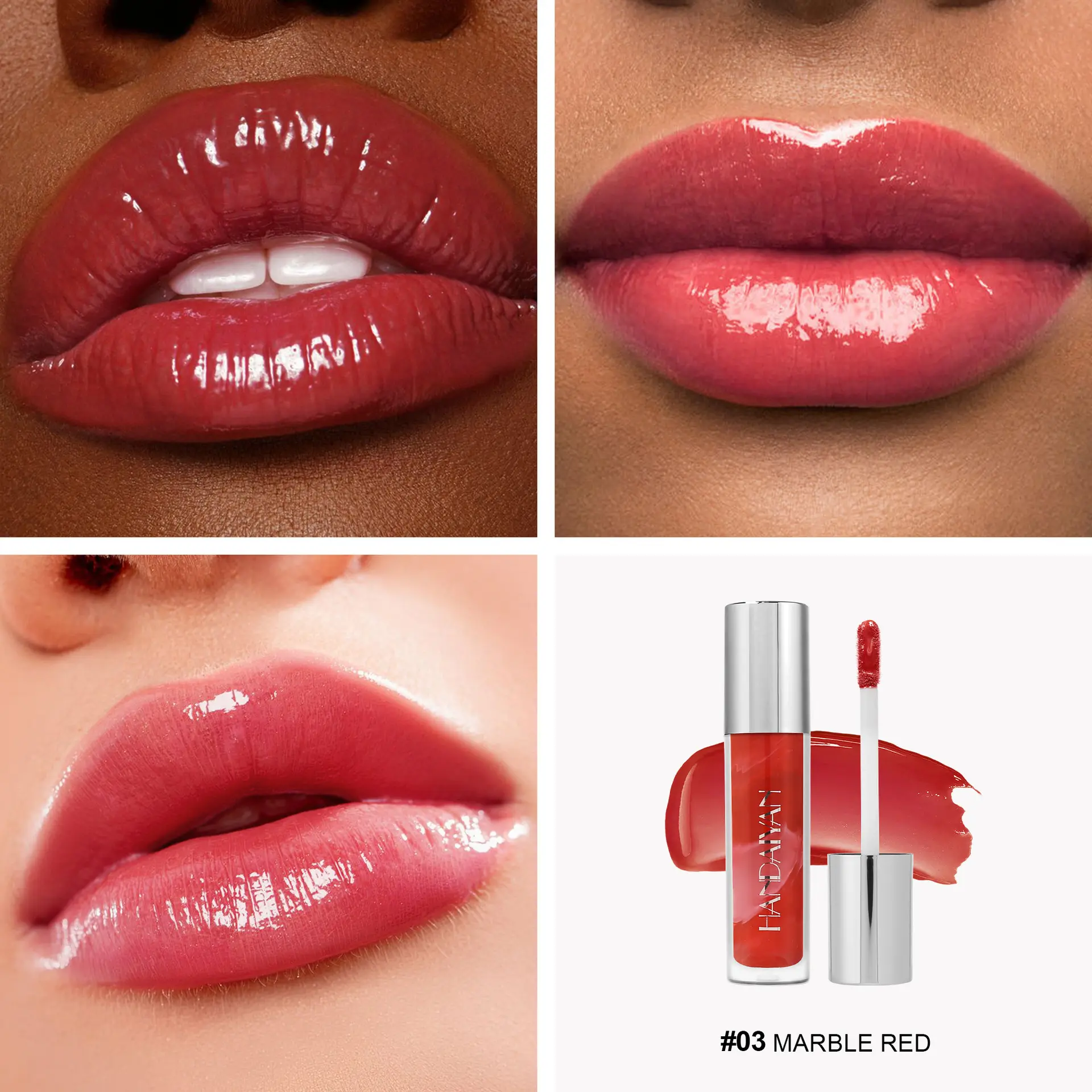 Marble mirror natural three-dimensional Paint light soft mist easycolor lip glaze Moisturizes lips without fading gloss lipstick