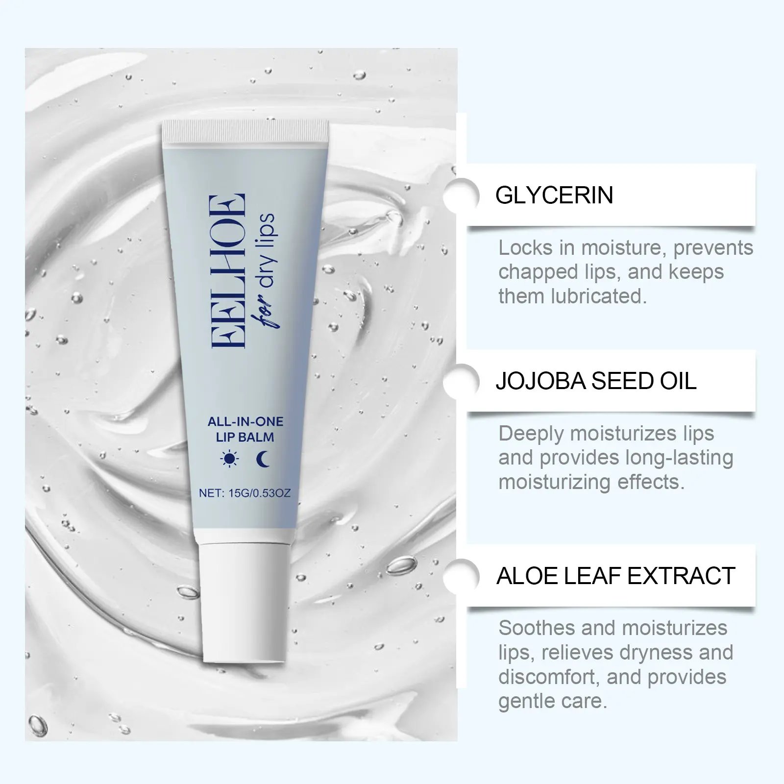 EELHOE Aloe Vera Lip Stick Matte Waterproof Lasting Moisturizing Lip Repair Care Smooth Anti Peeling Avocado Oil Lip Balm Stick