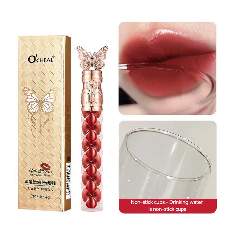 OCHEAL Matte Lacquer Lip Gloss , Non-Sticky and Long-Lasting Wear for a High-Shine Glass Effect ,A must for summer