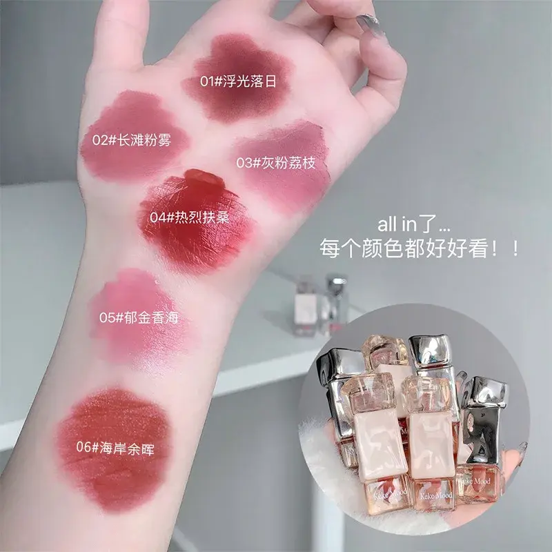 kekemood Mirror Water Lip Gloss Lip Glaze Transparent Glass Lip Oil Waterproof Liquid Lipstick Nude Brown Clear Tint Makeup
