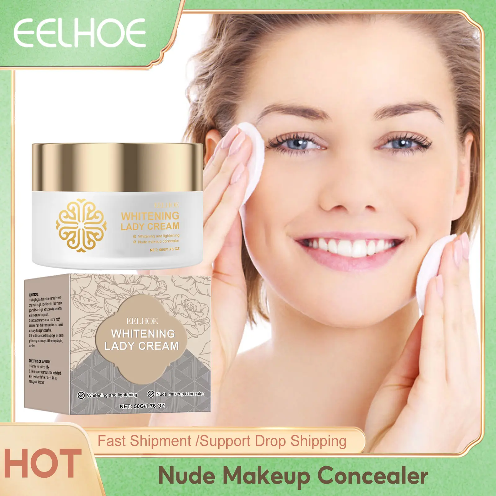 Nude Makeup Concealer Brightening Skin Invisible Pore S-pots Scars Blemish Full Coverage Concealer Foundation Cream Lazy Make Up