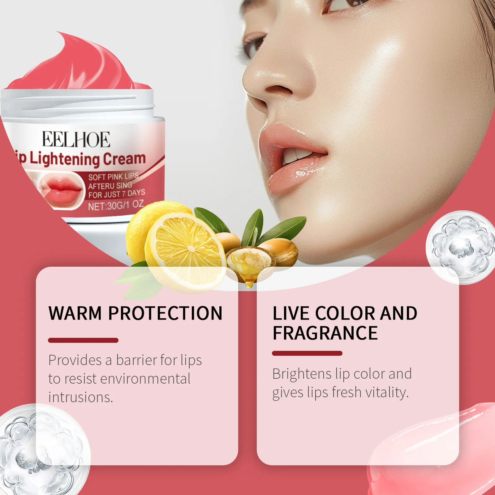 Lightening Lip Balm Moisturizing Long Lasting Volumising Brighten Exfoliator Dead Skin Removal Hyaluronic Acid Repair Lip Care