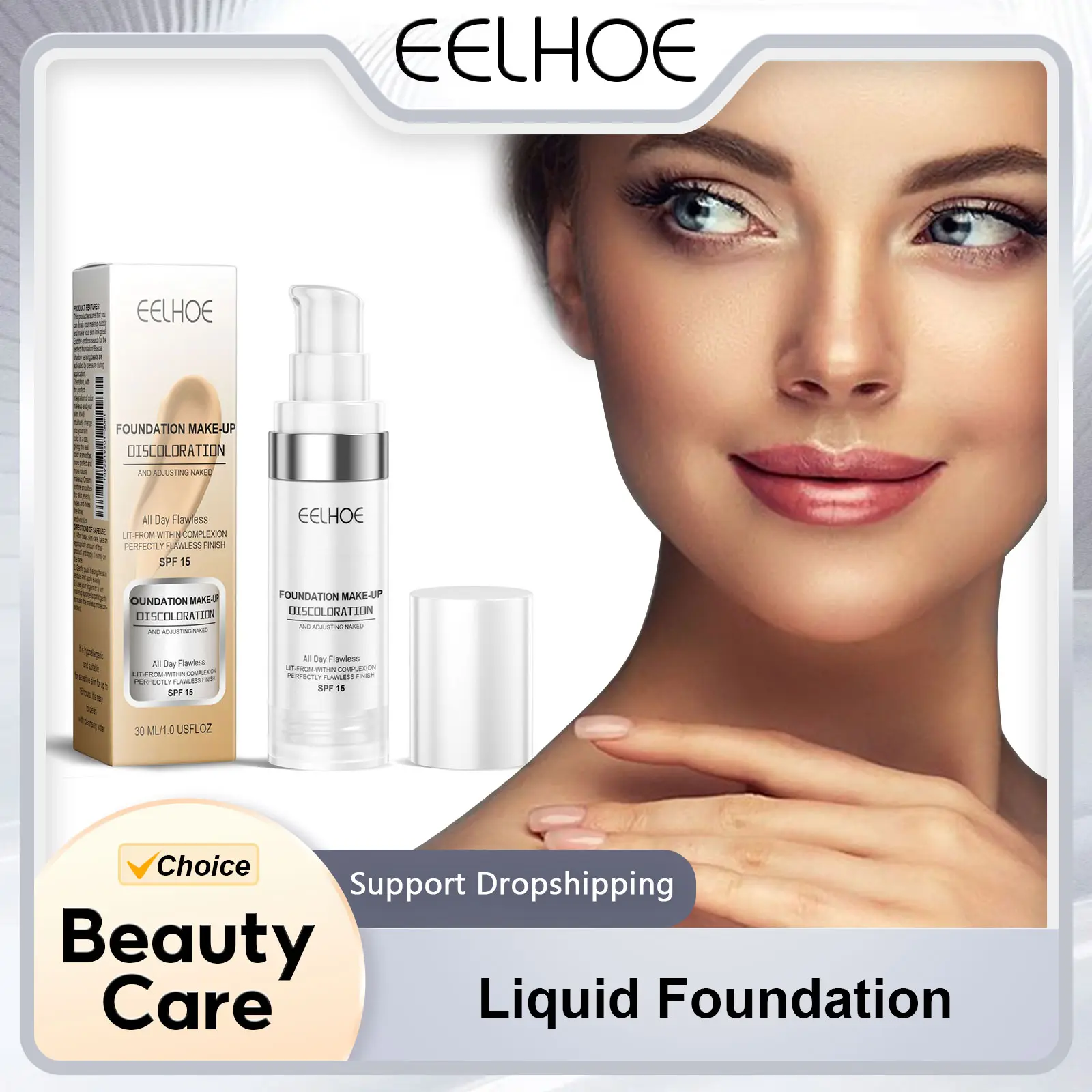EELOHE Liquid Foundation Brighten Even Skin moisturizer Hydrating Lasting Oil-Control Dry To Oily Skin Care Face Concealer Cream