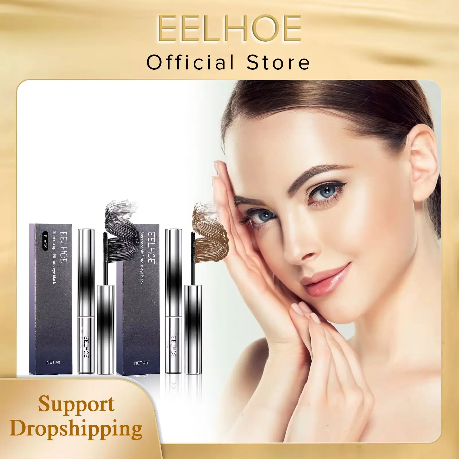 EELHOE Lengthening Mascara Fiber Lash Extension Thick Curling Enhance Eyelashes Cosmetic Make Up Long Lasting Waterproof Mascara