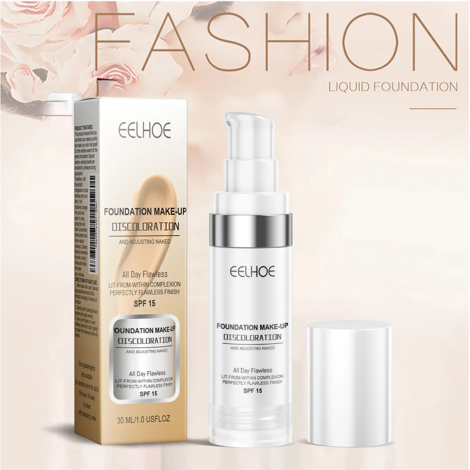 EELOHE Liquid Foundation Brighten Even Skin moisturizer Hydrating Lasting Oil-Control Dry To Oily Skin Care Face Concealer Cream