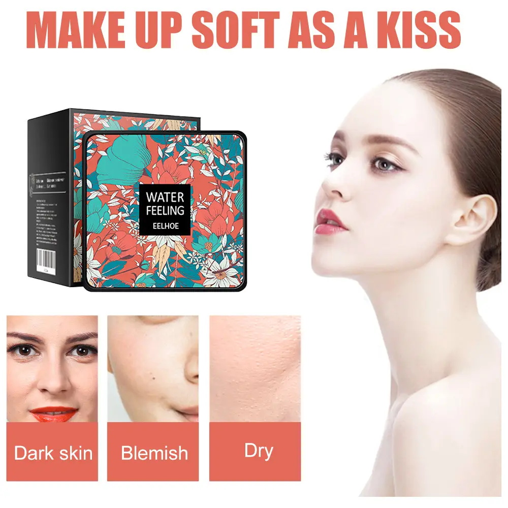 EELHOE Air Cushion CC Cream Sweatproof Matte Finish Cover Blemishes Face Magic Base with Mushroom Head Puff CC Cream Foundation