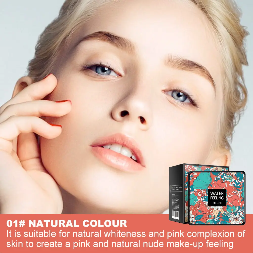 EELHOE Air Cushion CC Cream Sweatproof Matte Finish Cover Blemishes Face Magic Base with Mushroom Head Puff CC Cream Foundation