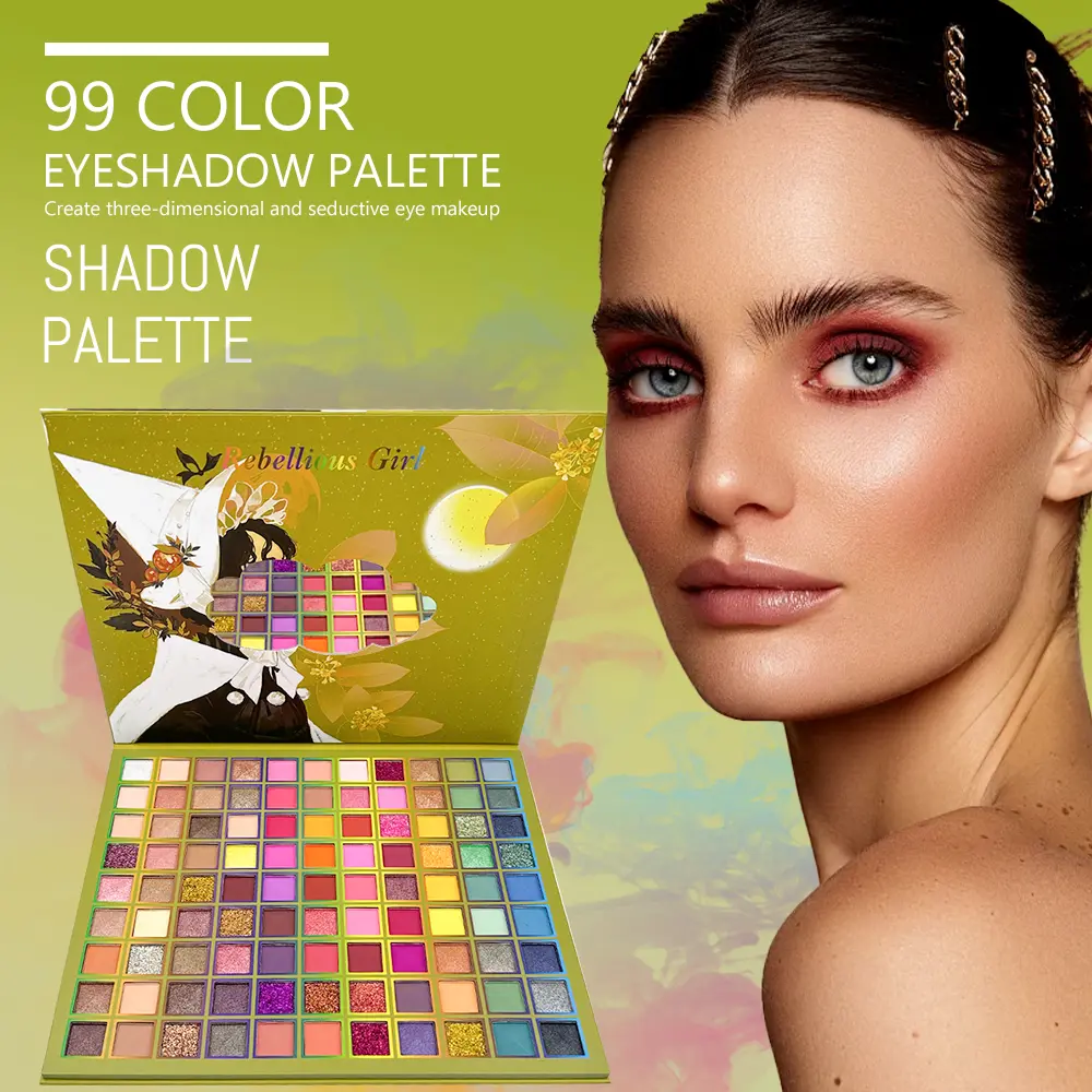 99 Color Rainbow Eye Makeup Plate Professional Matte Flash Plate Durable Eye Shadow Plate Suitable for Gifts to Women Cosmetics