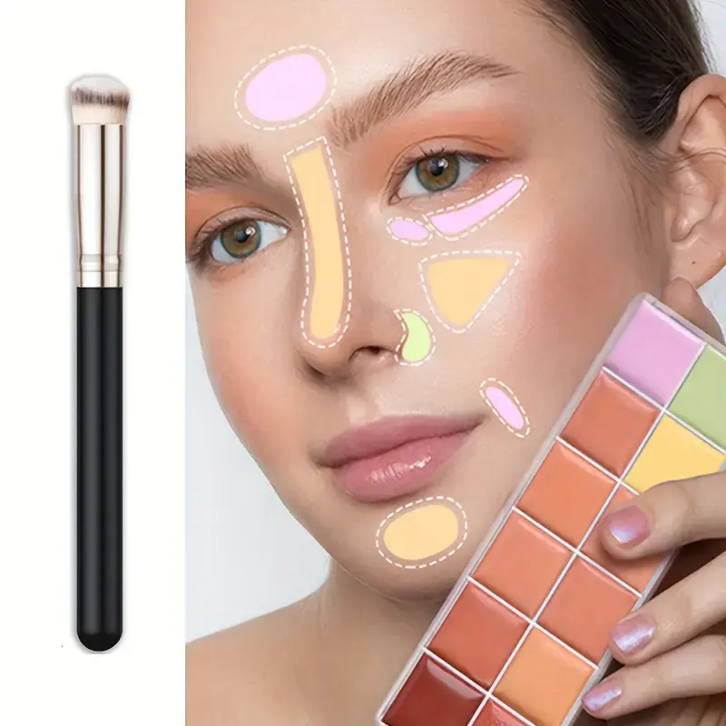 VERONNI 12Color Concealer Palette with Brush-Natural Cream Acne Spot Dark Circles Cover Face Foundation Brighten Cosmetic Makeup