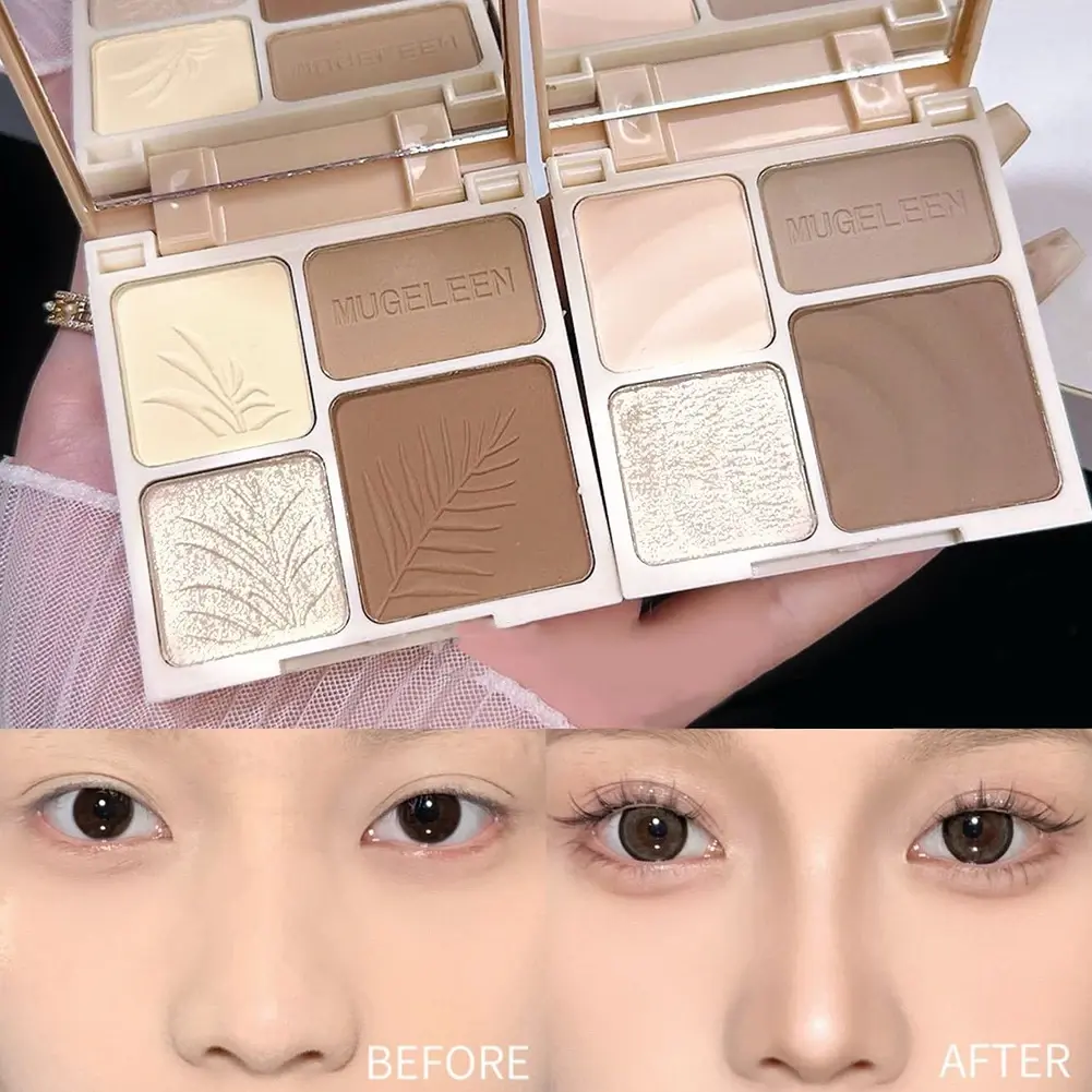 1Pc Luxurious Matte Highlighter Bronzer Palette Smudge-Proof Contouring Coverage for Flawless Face Shading & Grooming