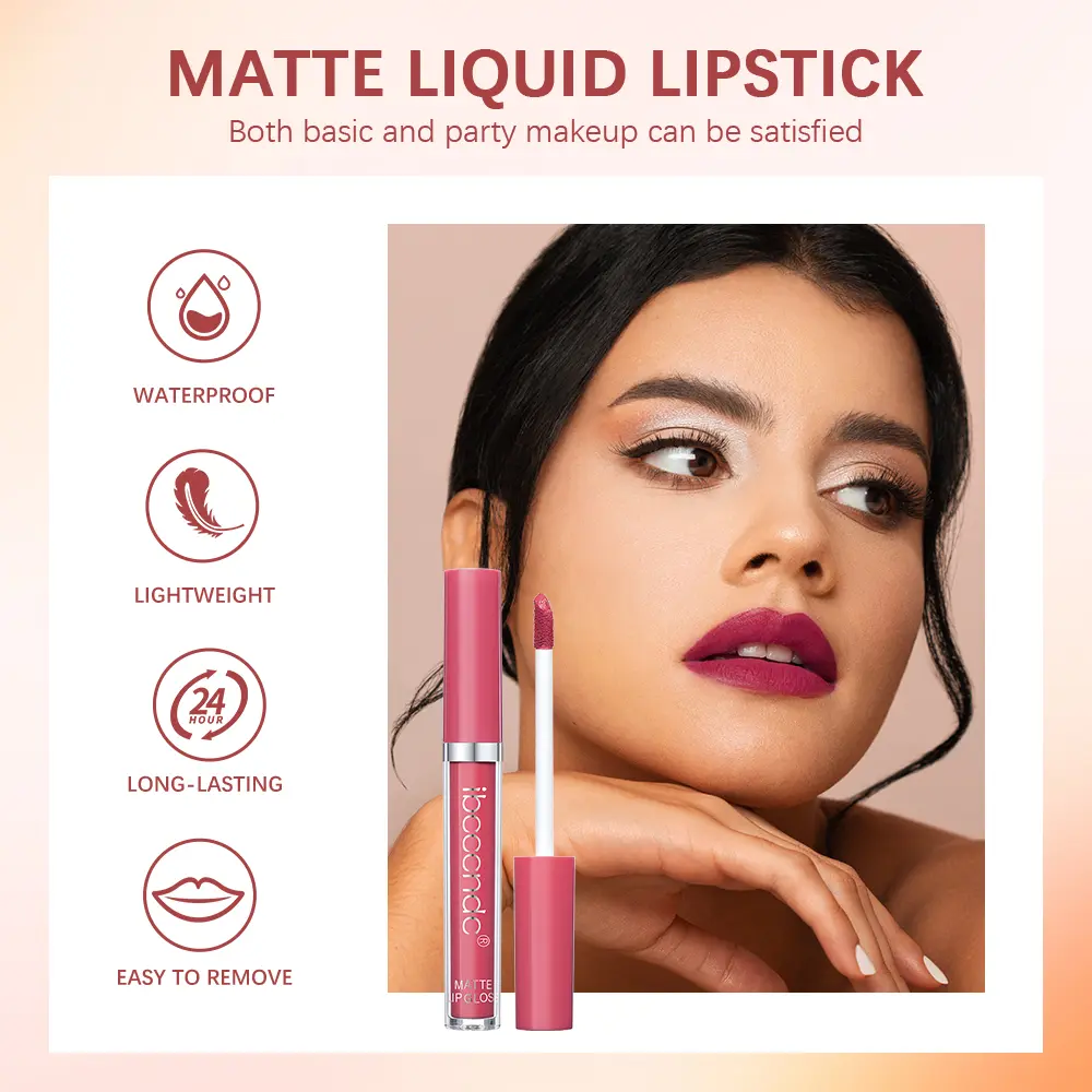 12 Color Matte Velvet Lip Gloss Waterproof Long-lasting Liquid Lipstick Cosmetic Beauty Keep 12 Hours Moist Lip Gloss Makeup
