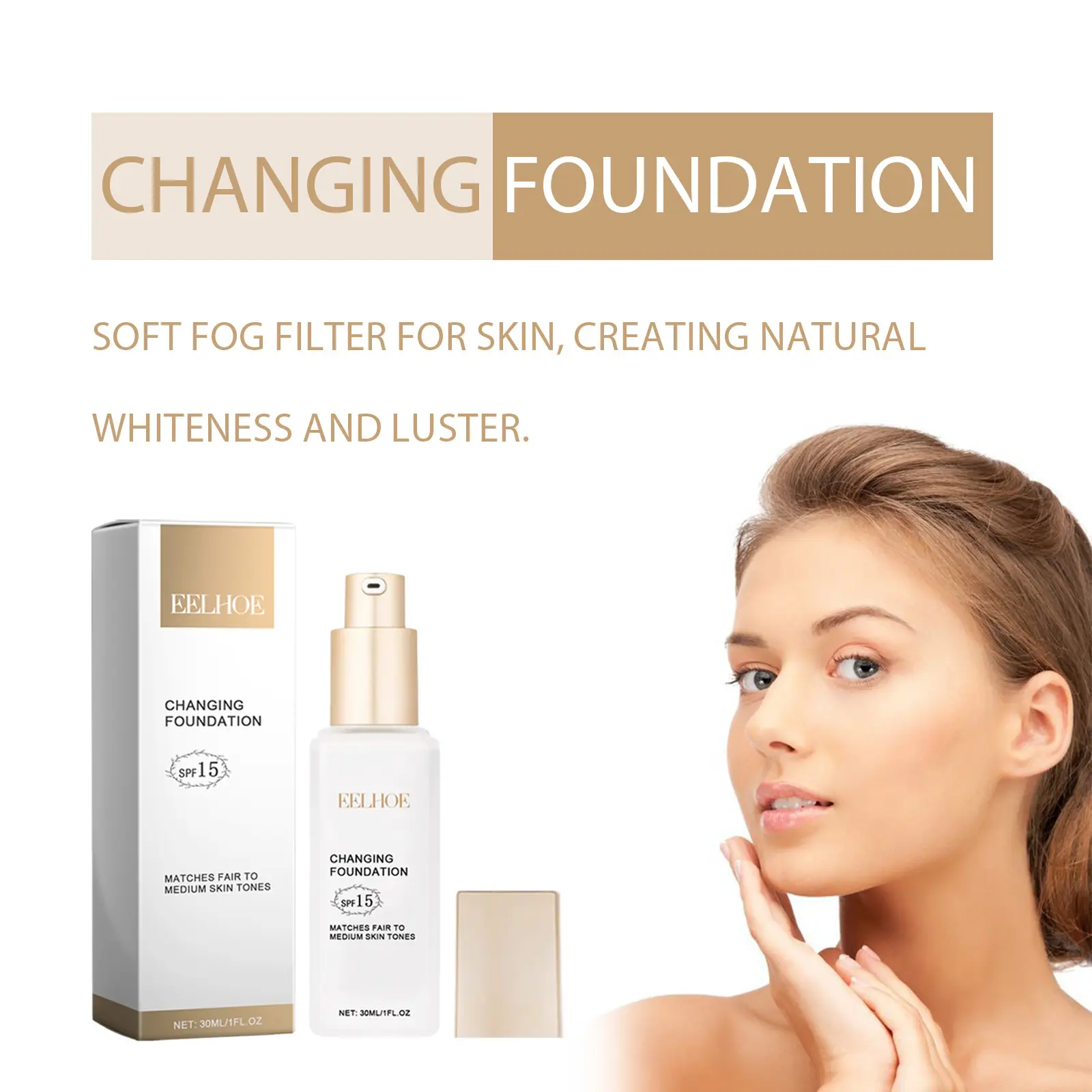 Concealing Foundation Sunscreen Oil Control Lasting Moisturizing Blemish Cover Liquid Foundation Full Coverage Flawless Makeup