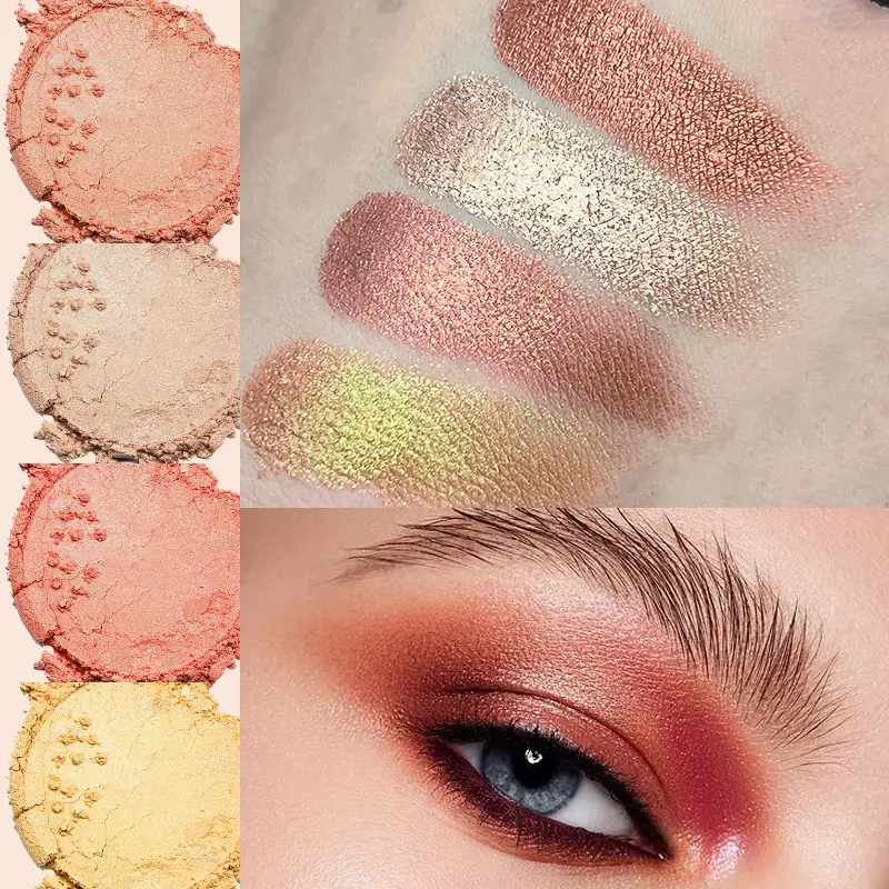 Monochrome Fashion Shimmer Glitter EyeShadow Makeup Pigment Pearlescent Brightening High Light Powder Eyeshadow Lasting Cosmetic