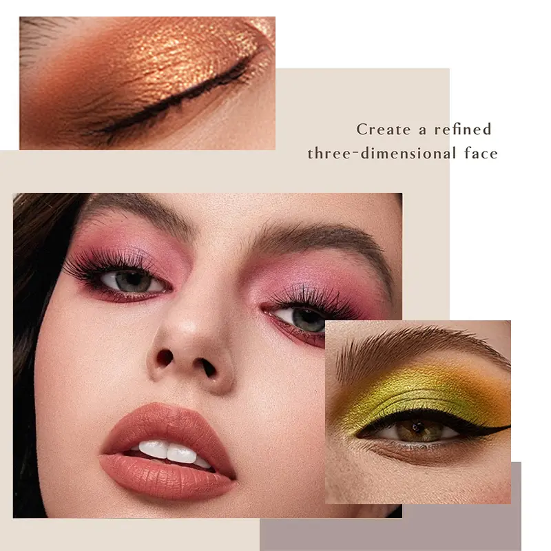 Monochrome Fashion Shimmer Glitter EyeShadow Makeup Pigment Pearlescent Brightening High Light Powder Eyeshadow Lasting Cosmetic