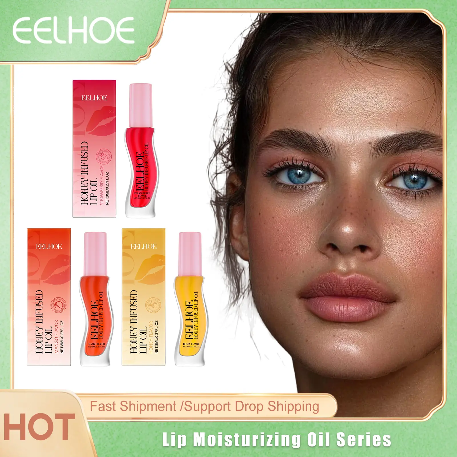 Eelhoe Lip Moisturizing Oil Series Keep Plumping Lasting Shiny Deep Hydrating Non Stick Women Flavoring Makeup Lip Gloss Liquids