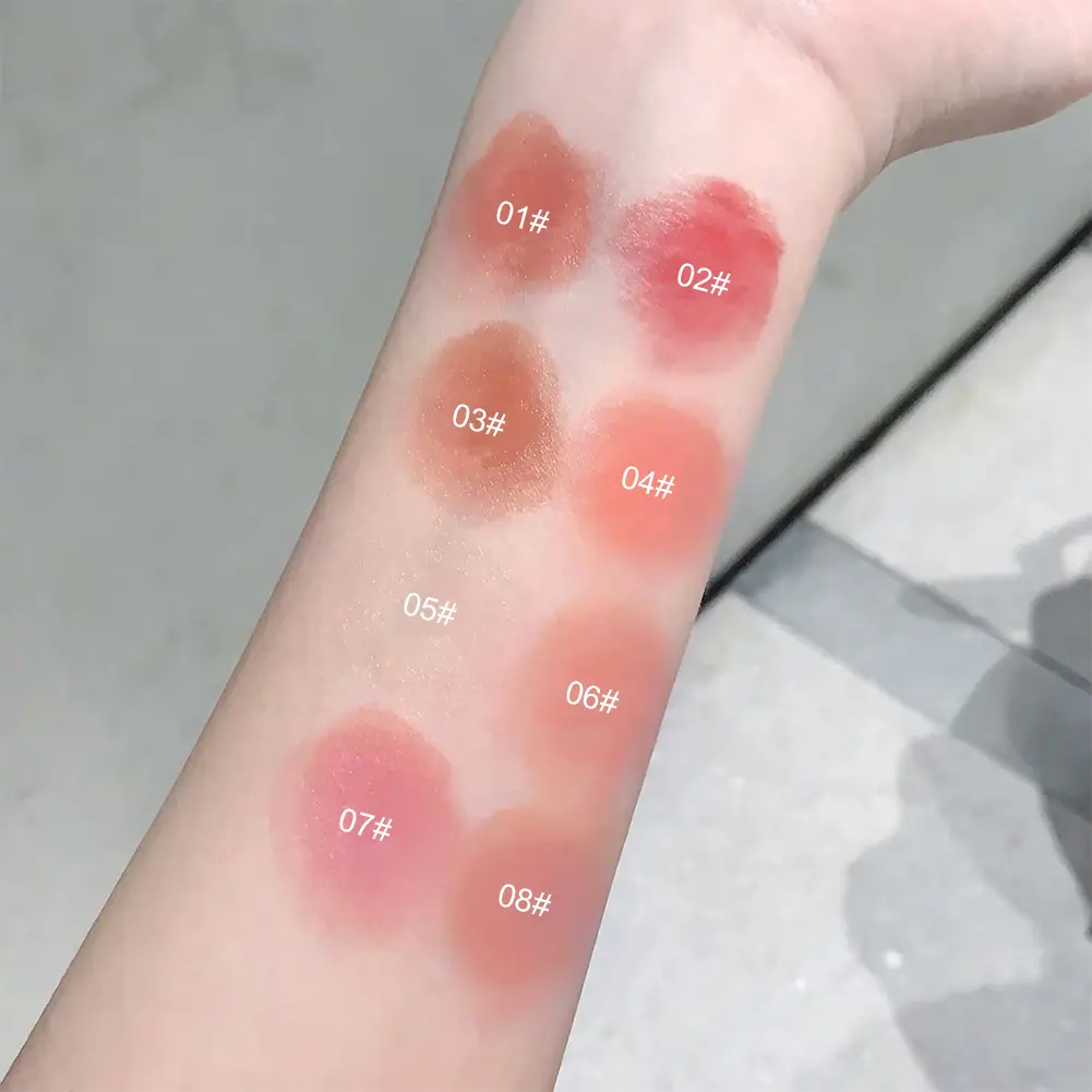 Double Head Sponge Monochrome Powder Blusher lip cheek dual-use durable matte natural rouge powder blusher stick light nature
