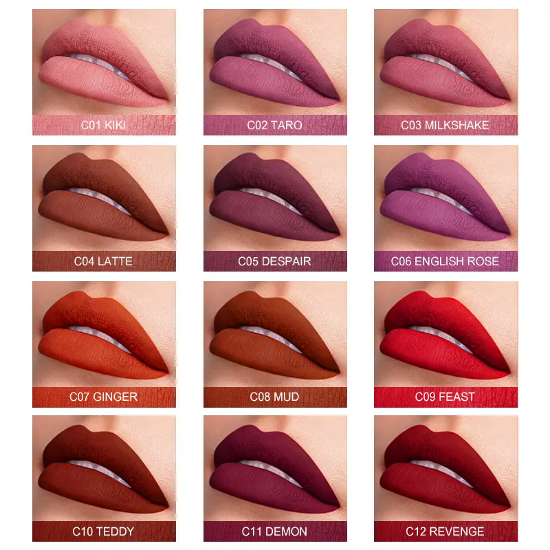 IMAGIC Matte Lip Gloss Waterproof  Liquid Lipgloss Matte Long Lasting Sexy Cosmetic Beauty Keep 24 Hours Makeup lips
