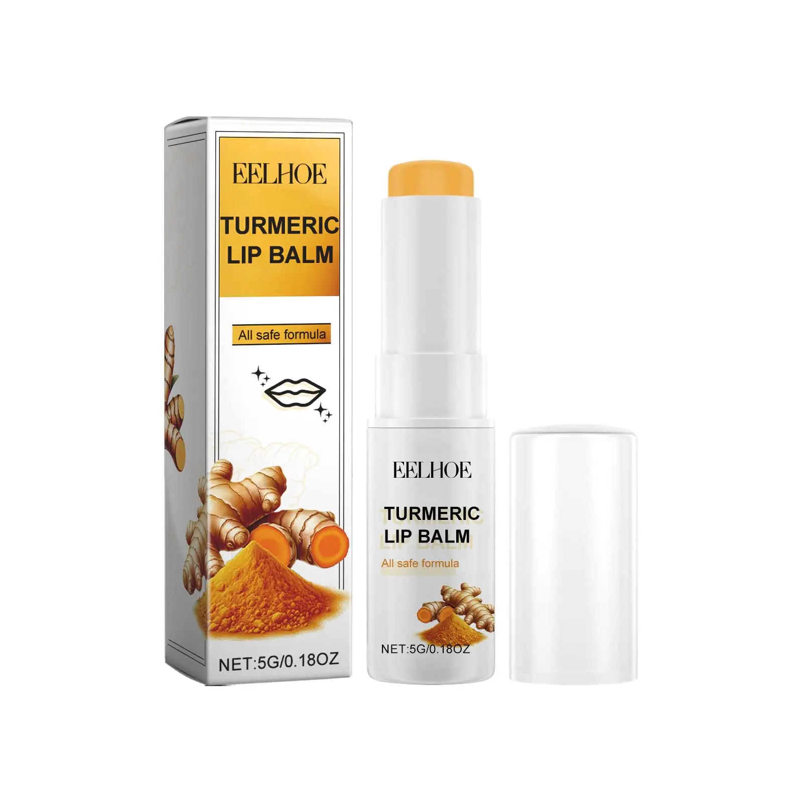 Turmeric Lip Balm Moisturizing Lipsticks Lasting Nourishes Fade Lip Lines Anti-Cracking Hydration Peeling Daily Lip Care Product