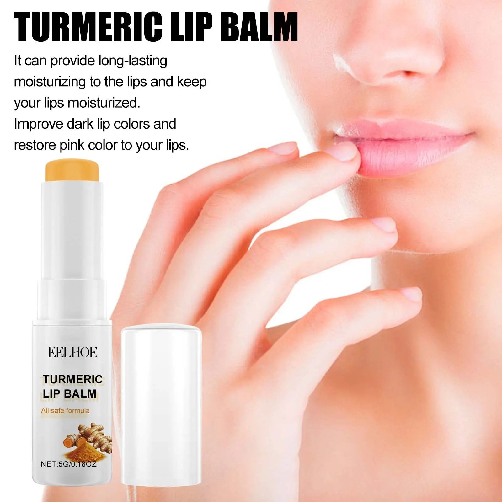 Turmeric Lip Balm Moisturizing Lipsticks Lasting Nourishes Fade Lip Lines Anti-Cracking Hydration Peeling Daily Lip Care Product