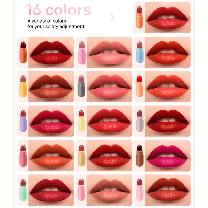 12 Lipsticks,Long-lasting Lip Plumping Capsule Lipstick,Matte Lip Gloss,Mini Velvet Lipstick Set,Cosmetics Valentine's Day Gift
