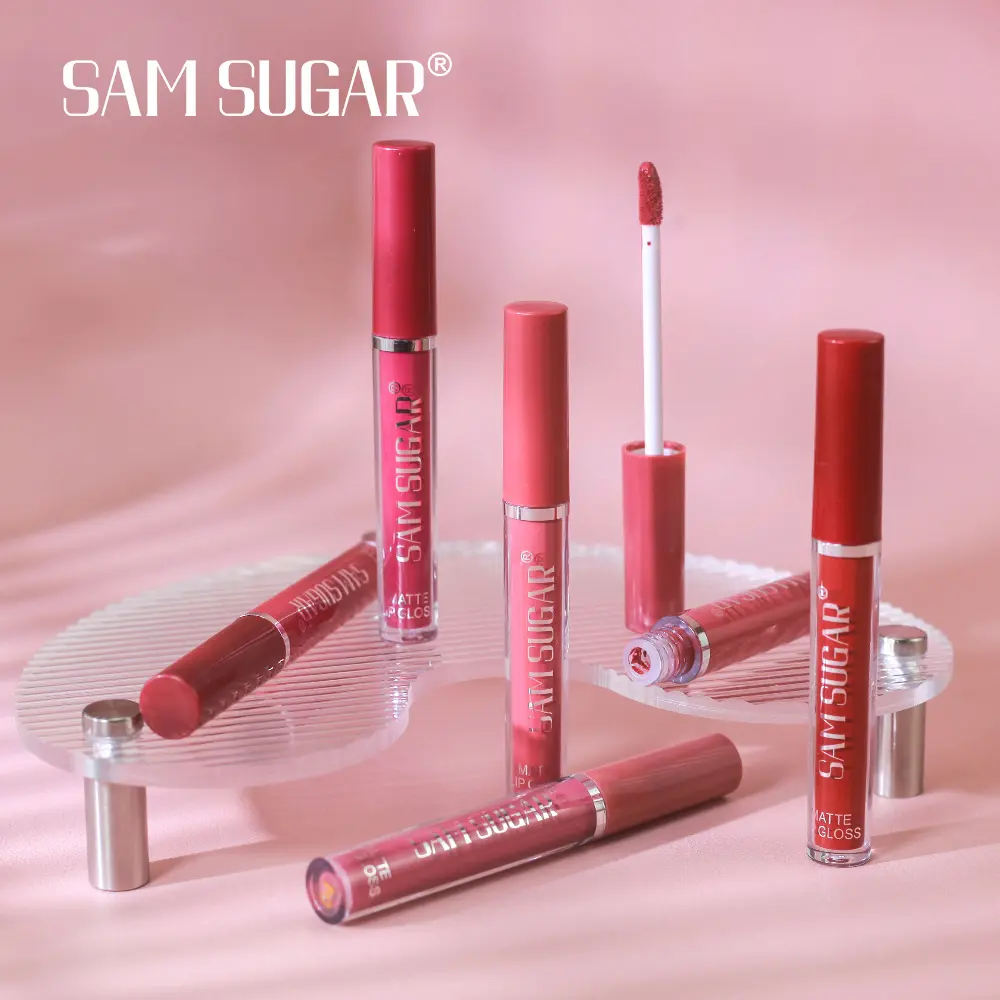 SAM SUGAR Long-Lasting Waterproof Non-stick Cup sexy colors Matte Mist Top 6 Lip gloss set Easy Color silky texture Lip glaze