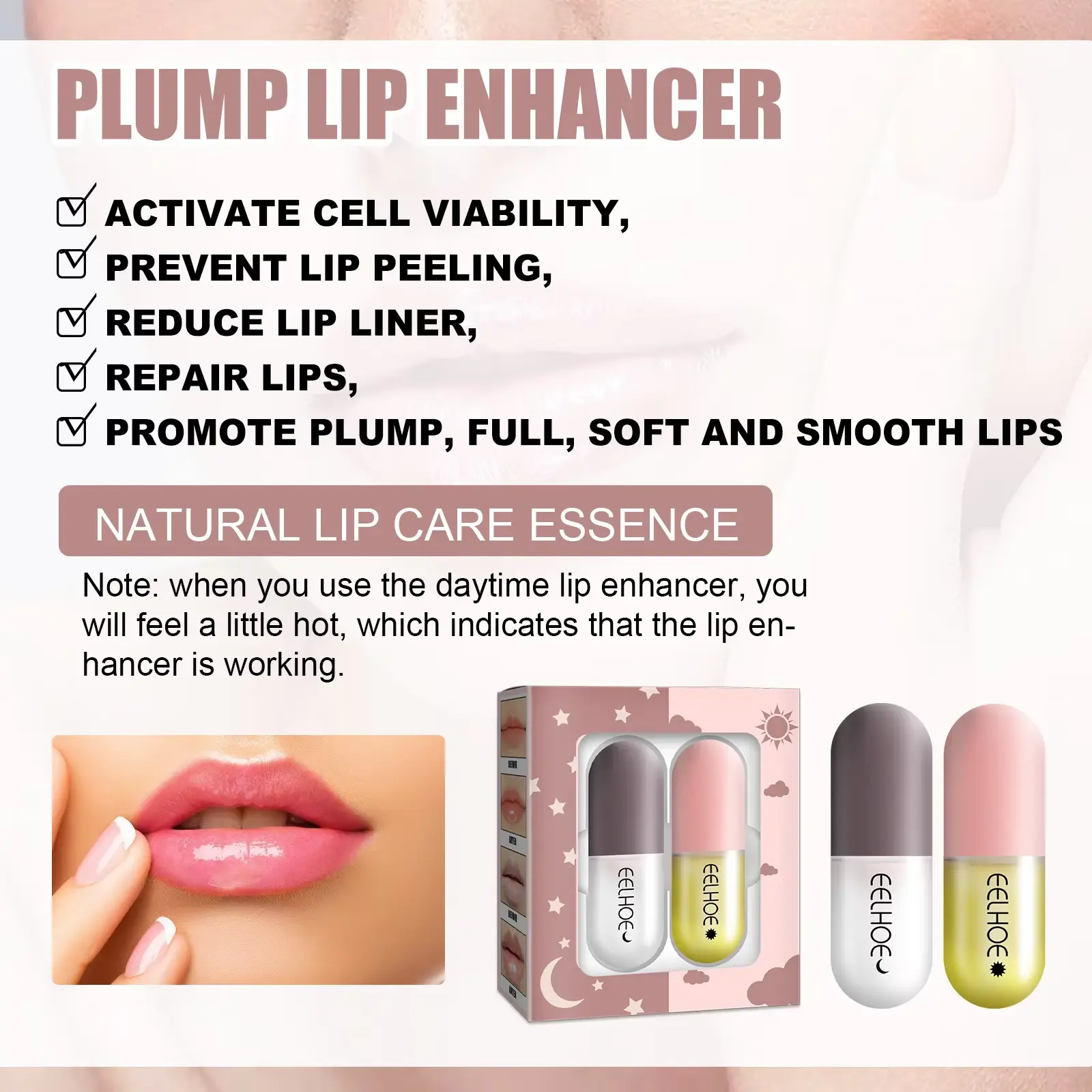 EELHOE Lip Balm Moisturizing Anti Cracking Lip Hydrating Long Lasting Anti-drying Repair Lip Lines Increase Elasticity Lipstick