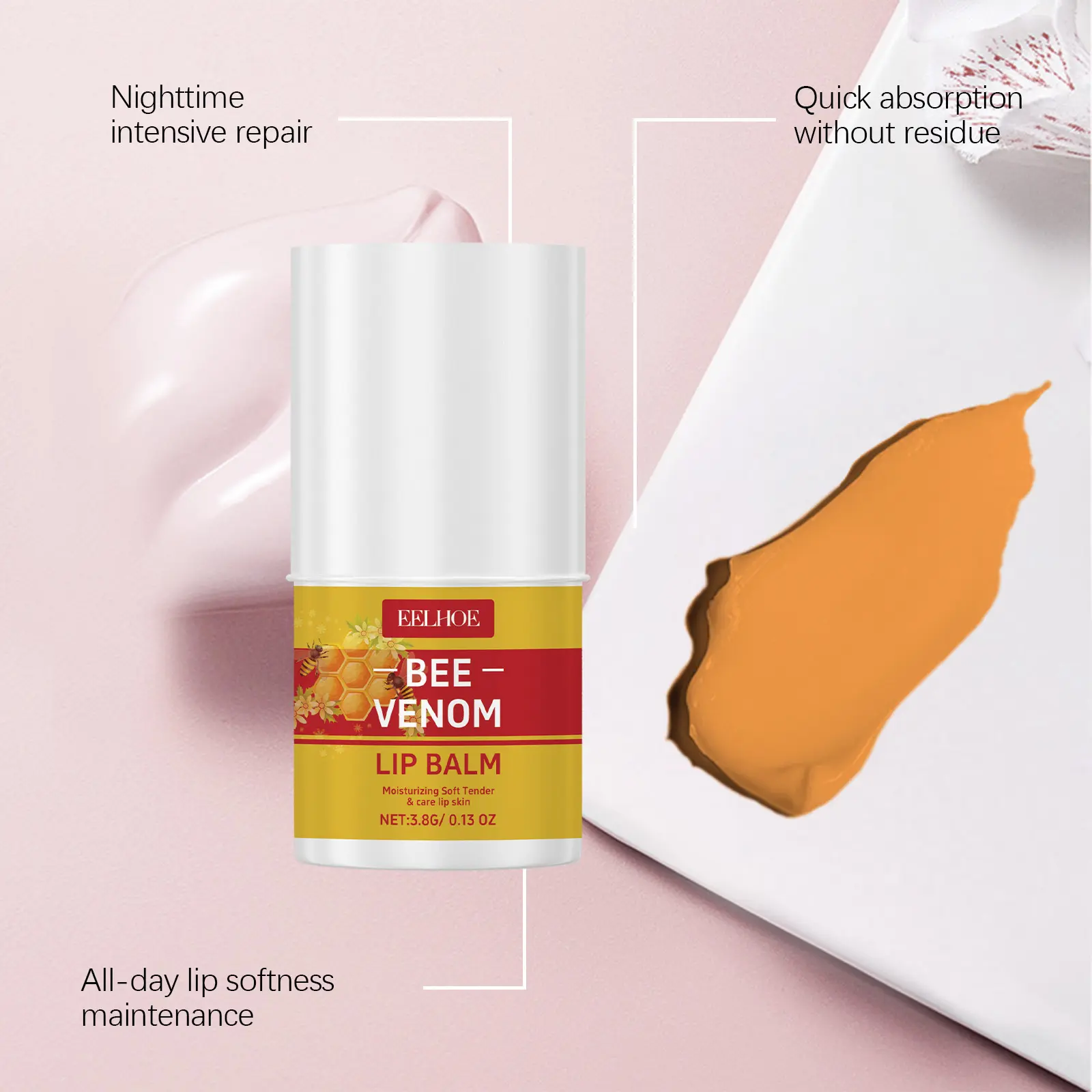 Eelhoe Coconut Oil Moisturizing Lipstick Lasting Shine Keep Plumping Repairing Damaged Non Stick For Dark Lips Nourishing Cream