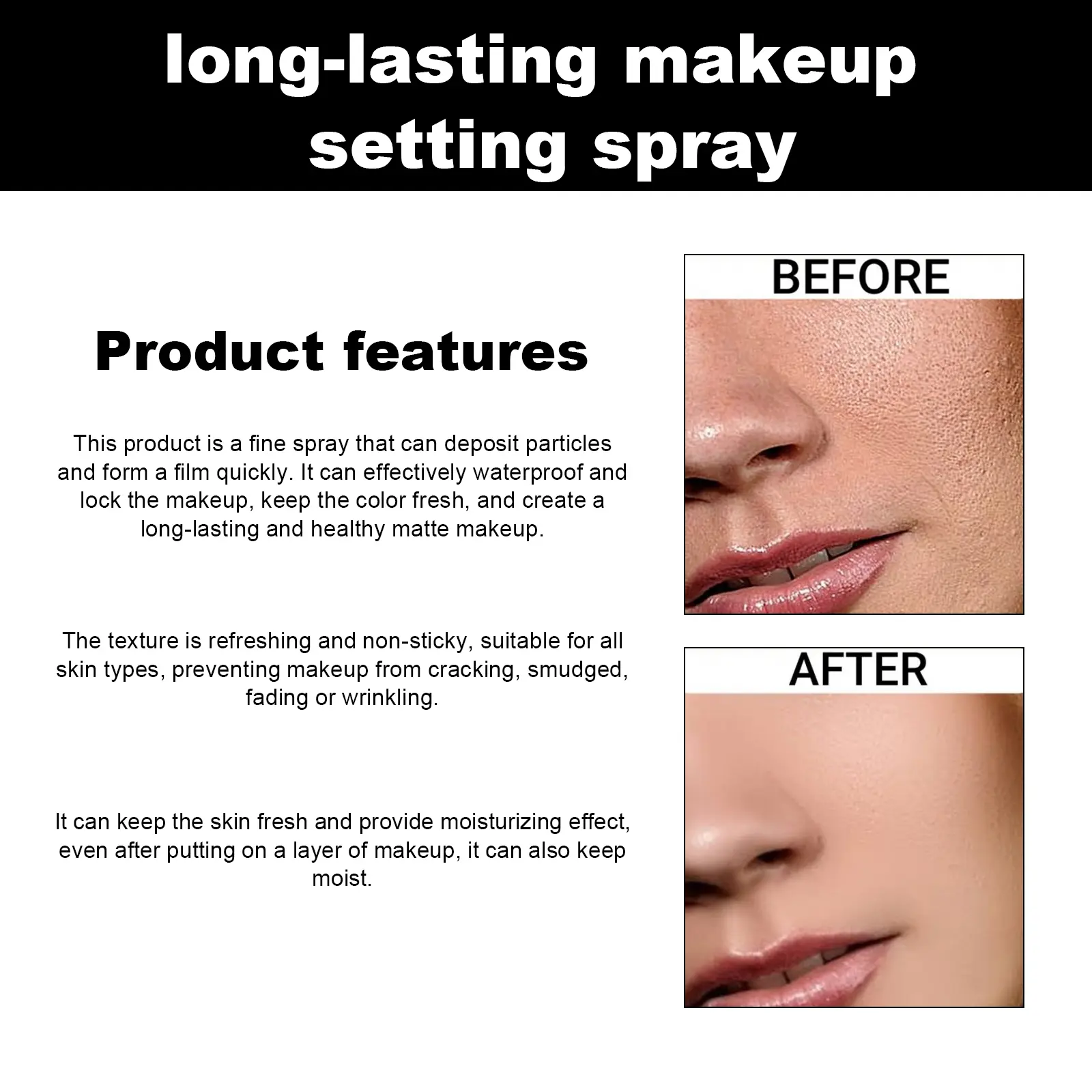 EELHOE Matte Setting Spray Moisturizing Oil Control Long-lasting Sweatproof Hydrating Makeup Waterproof Refreshing Setting Spray