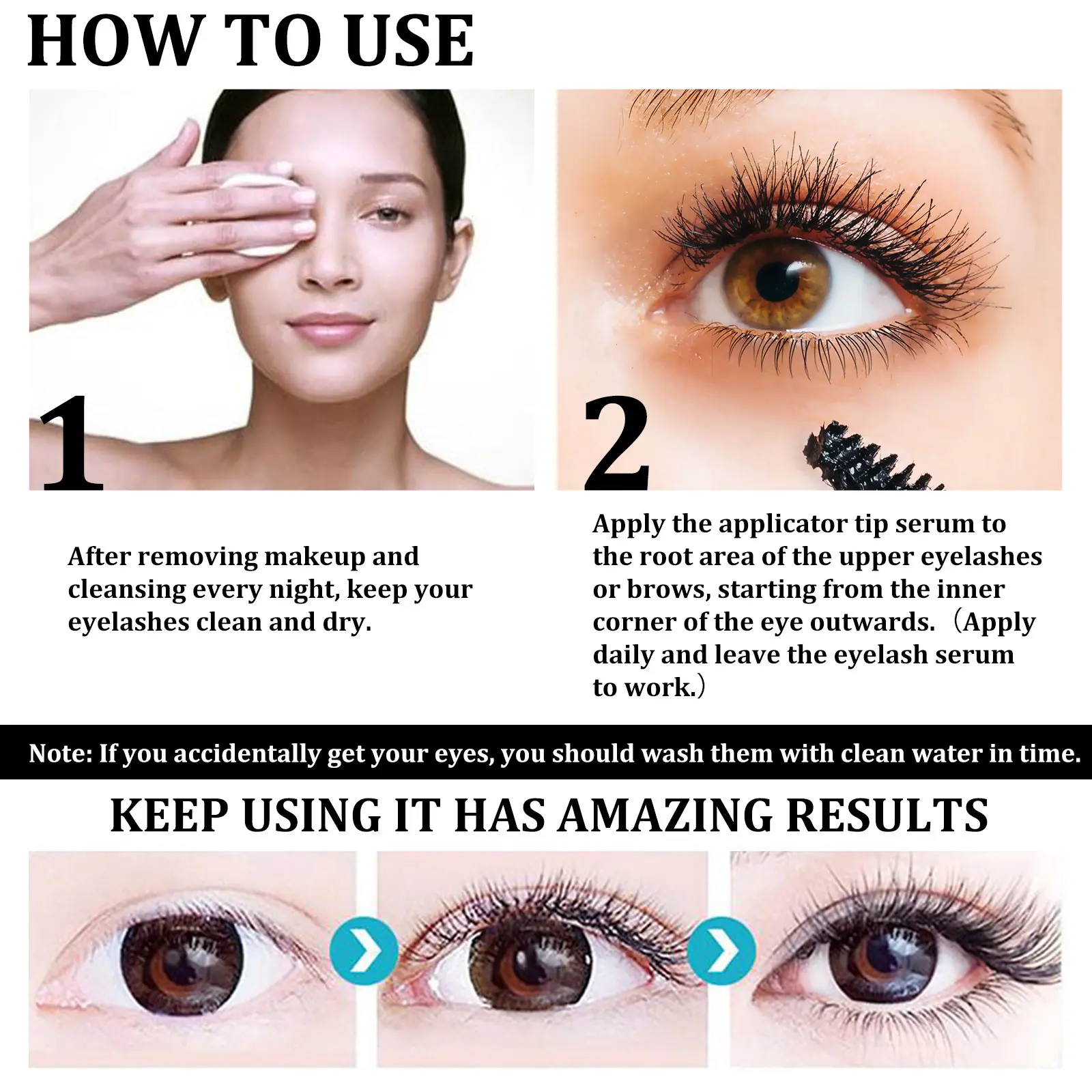 Eyelash Lengthening Serum Thicken Moisturizing of Eyelashes Growth Eyelash Strengthener Castor Oil Eyelash Extension Serum 10ml