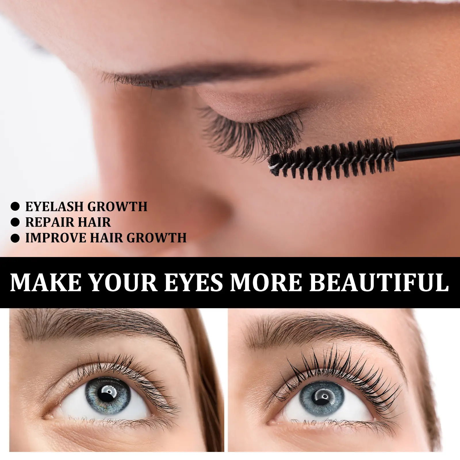 Eyelash Lengthening Serum Thicken Moisturizing of Eyelashes Growth Eyelash Strengthener Castor Oil Eyelash Extension Serum 10ml