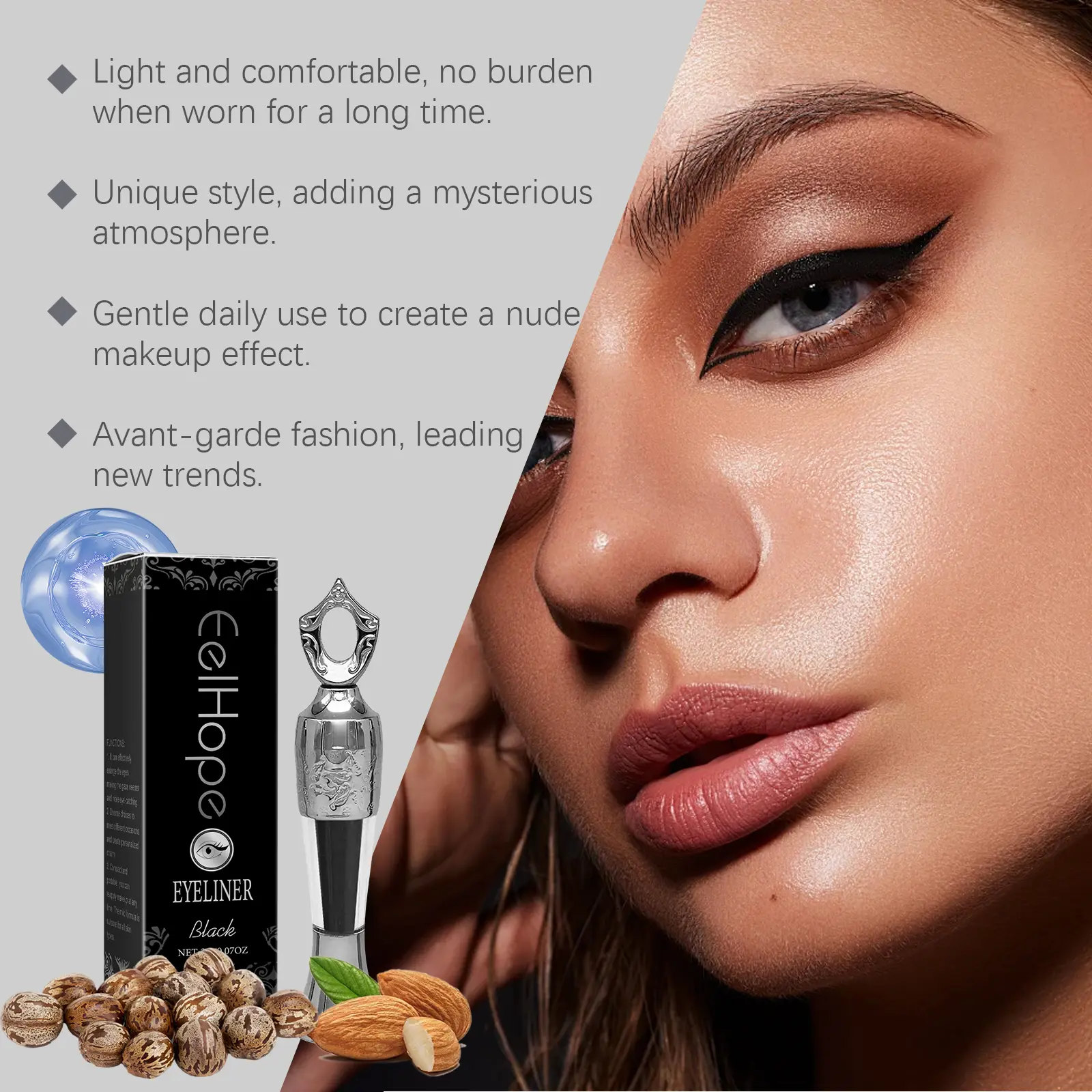 EELHOPE Waterproof Eyeliner Colours Lasting Sweatproof Quick Drying Smooth Black Liquid Eyeliner Natural Makeup Tools Cosmetics